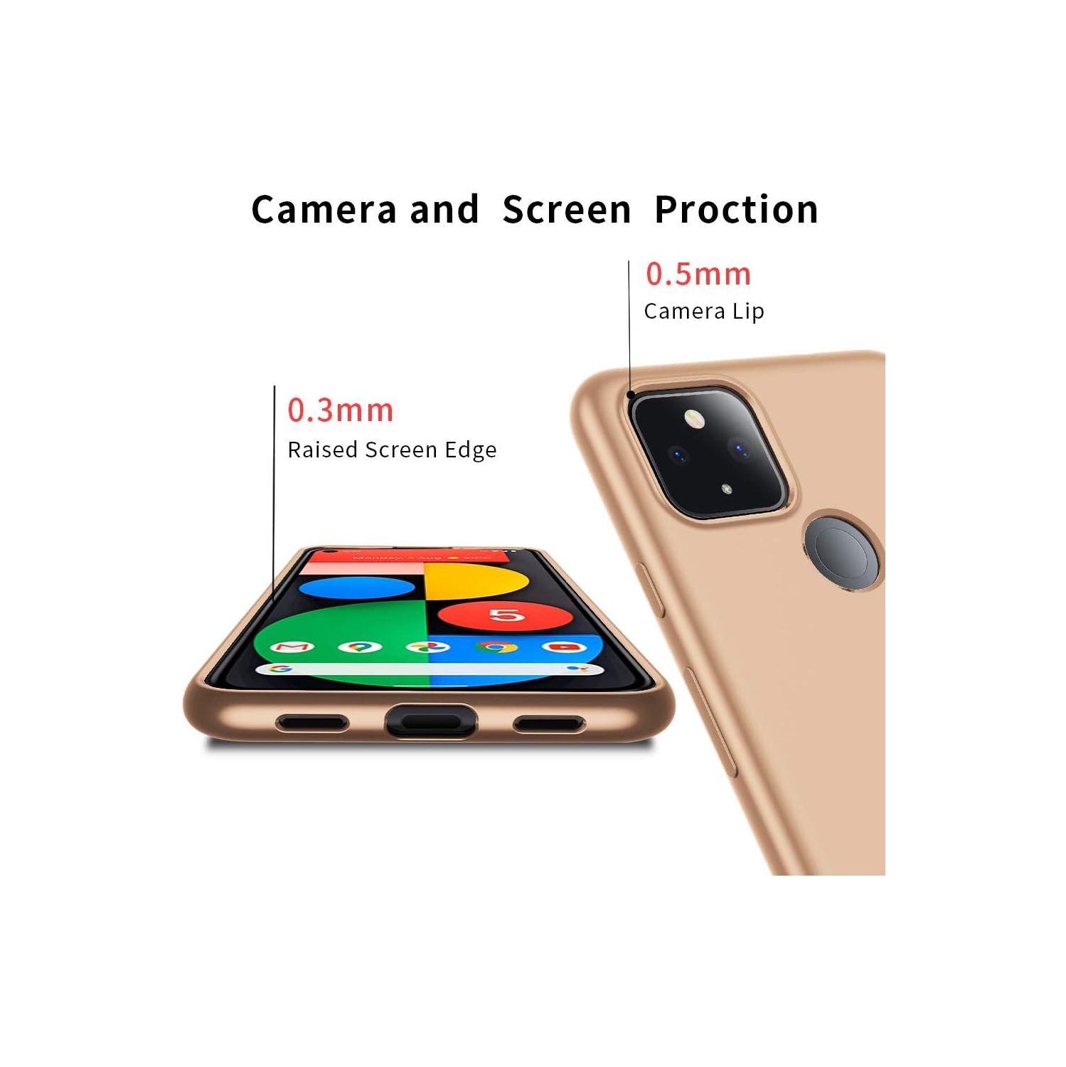 Étui mince souple ajusté en TPUR mat pour Pixel 5 5G de Google [série Guardian] Light