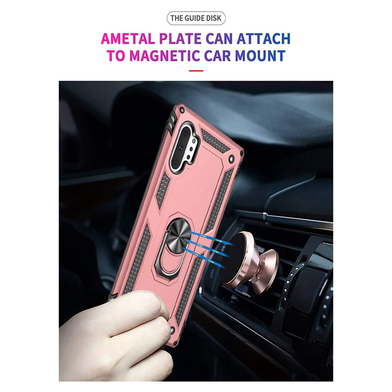 Étui pour Galaxy Note 10 plus/étui pour Galaxy Note 10+ plus de Samsung, [qualité militaire] [anneau en métal] [support magnétique]