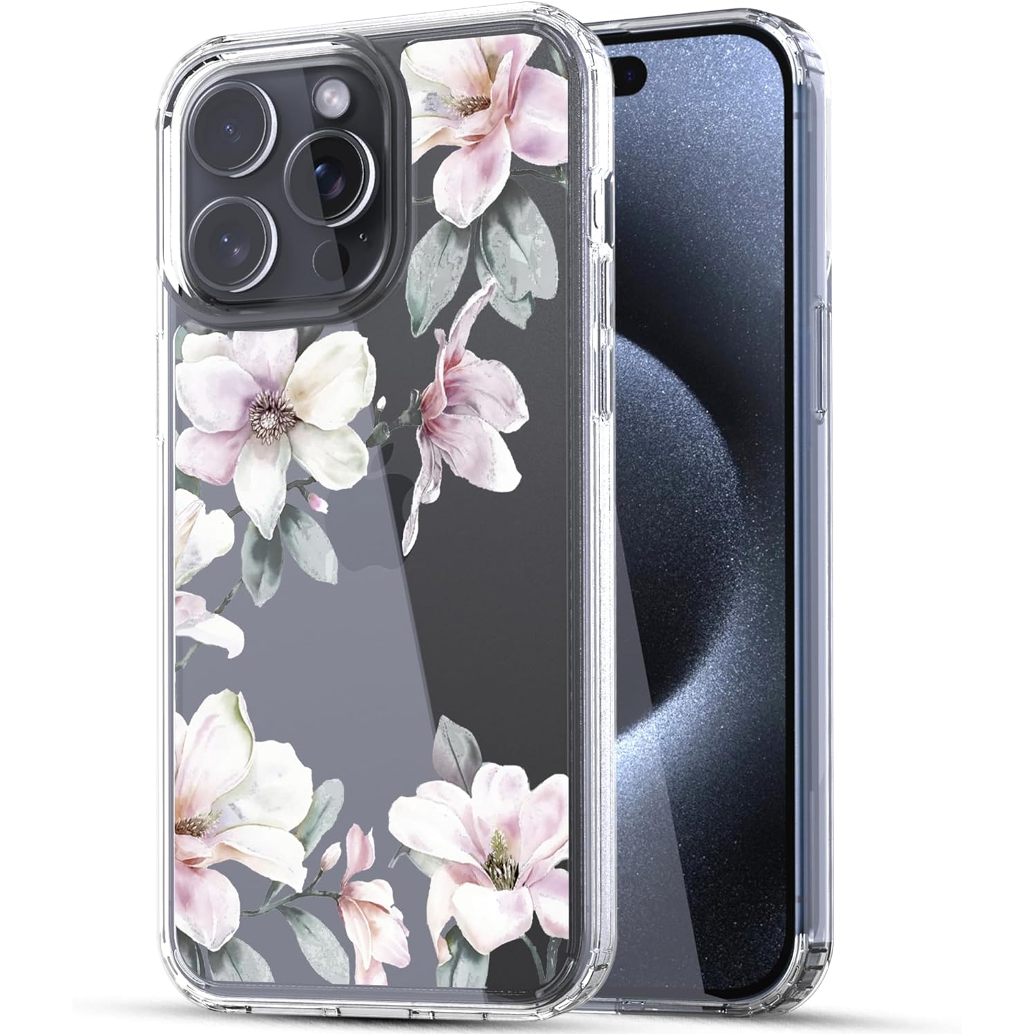 Case for iPhone 15 Pro Max, Anti-Scratch Shockproof Series Clear Hard PC + TPU Bumper Protective Cover Case