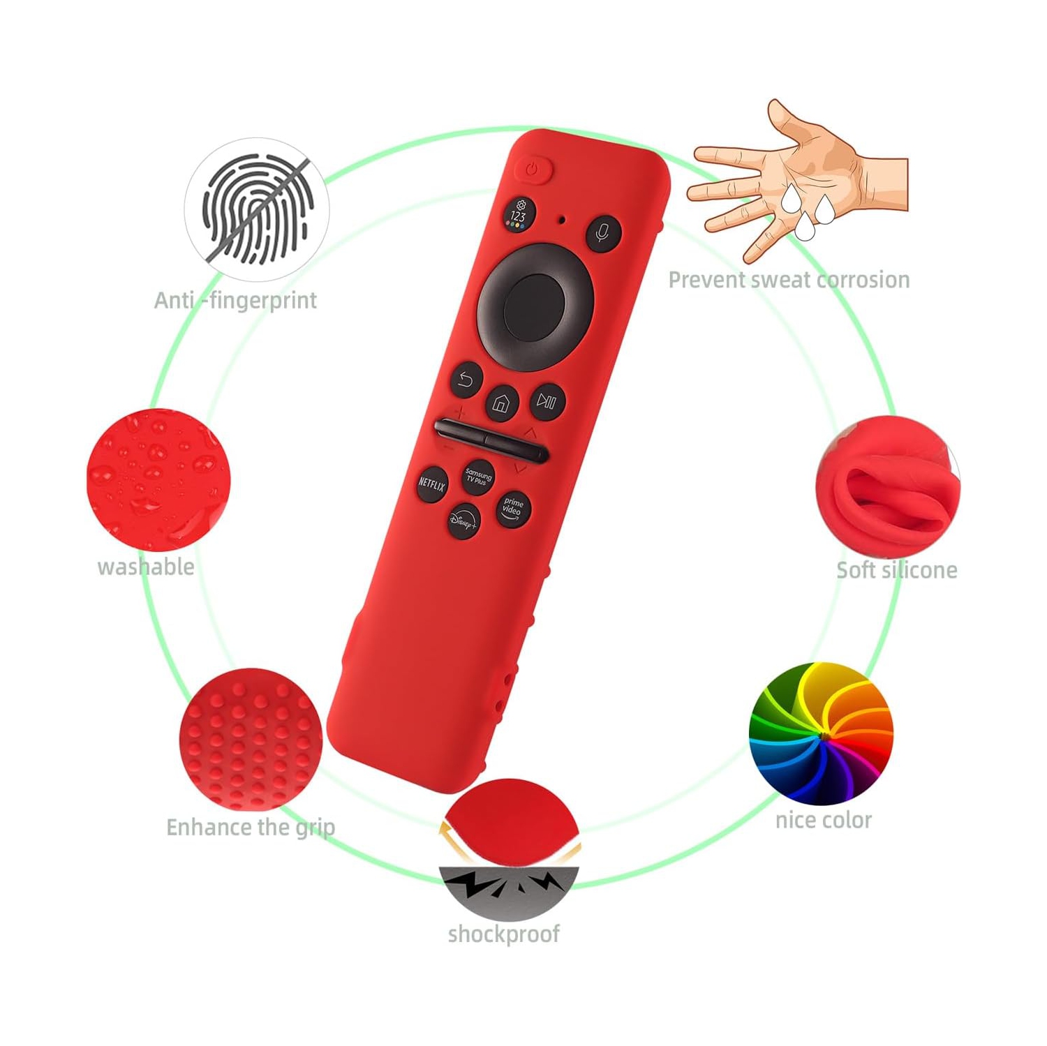 Silicone Remote Case for Samsung TV Remote 2023 Model BN59-01432a BN59-01432J Samsung Solar Cell Remote Control Cover