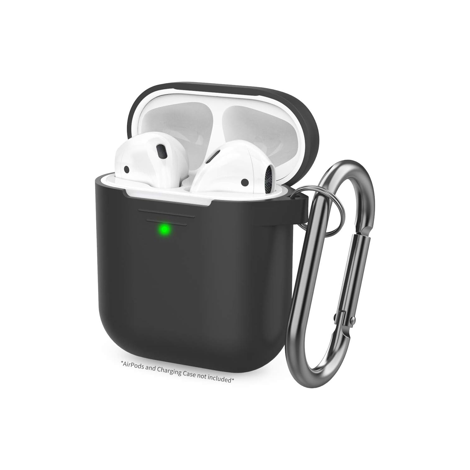 Upgrade AirPods Case Protective Cover Skin [Front LED Visible] Silicone Compatible with Apple AirPods 2 & 1