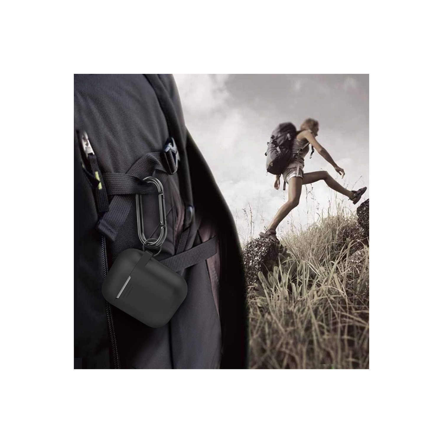 Upgrade AirPods Case Protective Cover Skin [Front LED Visible] Silicone Compatible with Apple AirPods 2 & 1