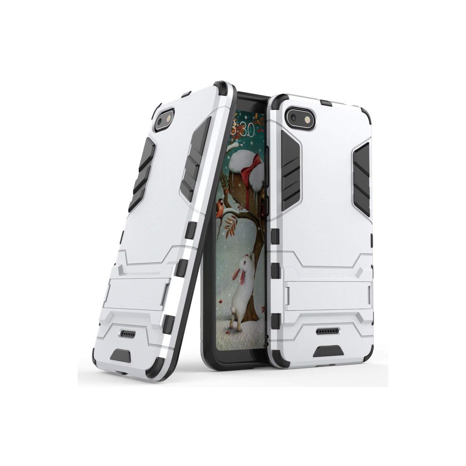 Case for Xiaomi Redmi 6A 2 in 1 Shockproof with Kickstand Feature Hybrid Dual Layer Armor Defender