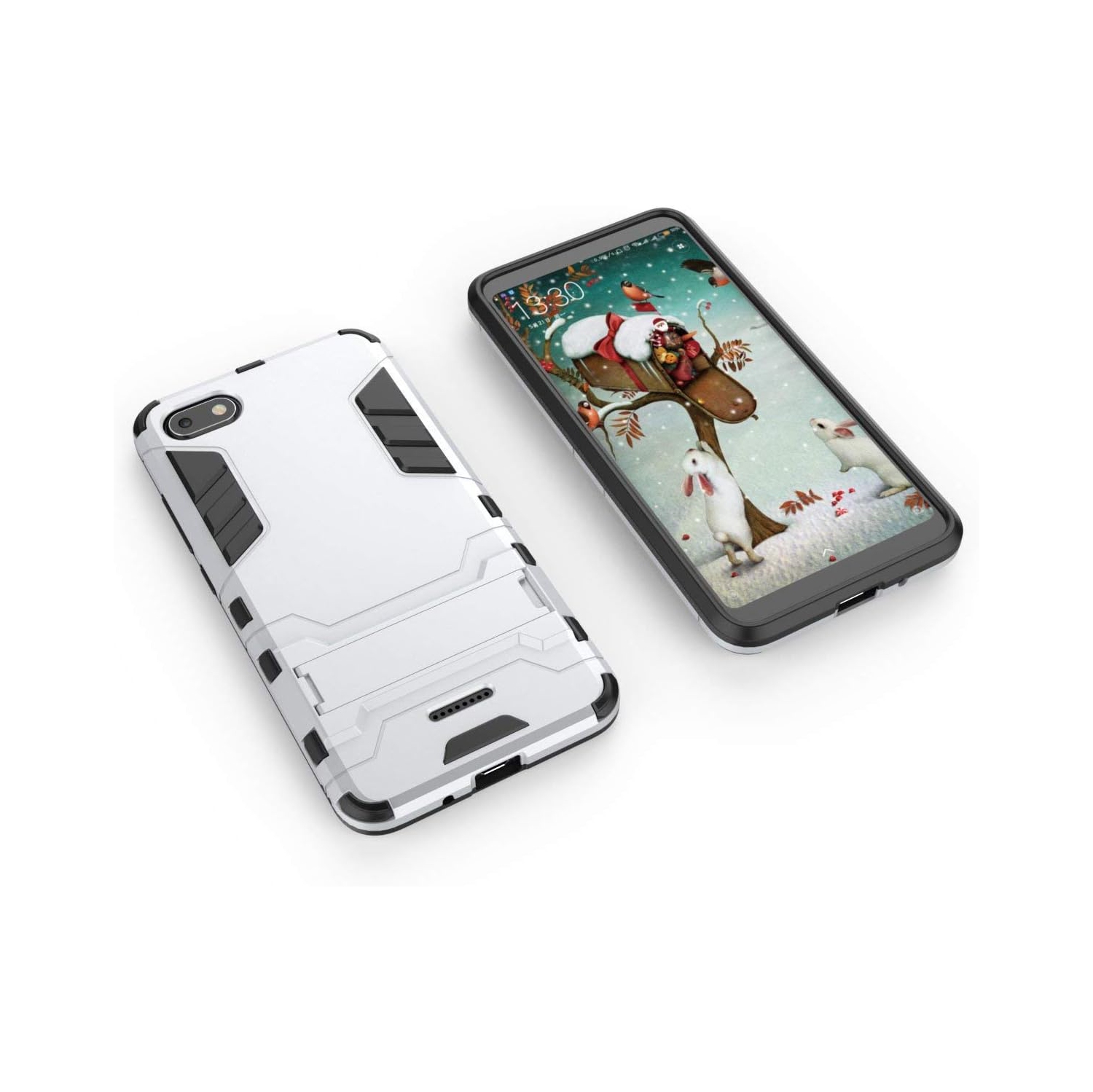 Case for Xiaomi Redmi 6A 2 in 1 Shockproof with Kickstand Feature Hybrid Dual Layer Armor Defender