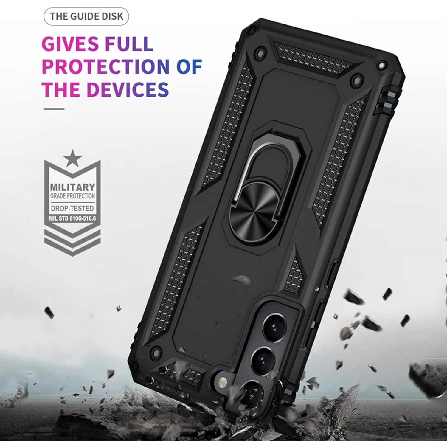 Case for Samsung&nbsp;Galaxy&nbsp;A54&nbsp;5G with Screen Protector, Ring Kickstand Military Grade TPU Hybrid Protective Rugged