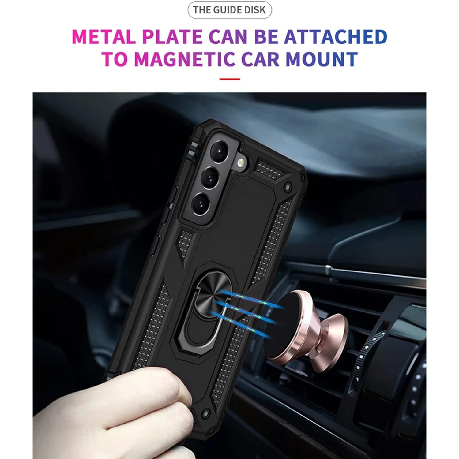 Case for Samsung&nbsp;Galaxy&nbsp;A54&nbsp;5G with Screen Protector, Ring Kickstand Military Grade TPU Hybrid Protective Rugged