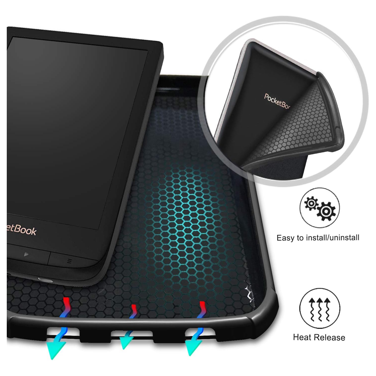 Custer Cover Case for Pocketbook 606/616/627/628/632/632 Plus/632 Aqua/633/Colour/Touch Lux 4/Touch Lux 5/Basic