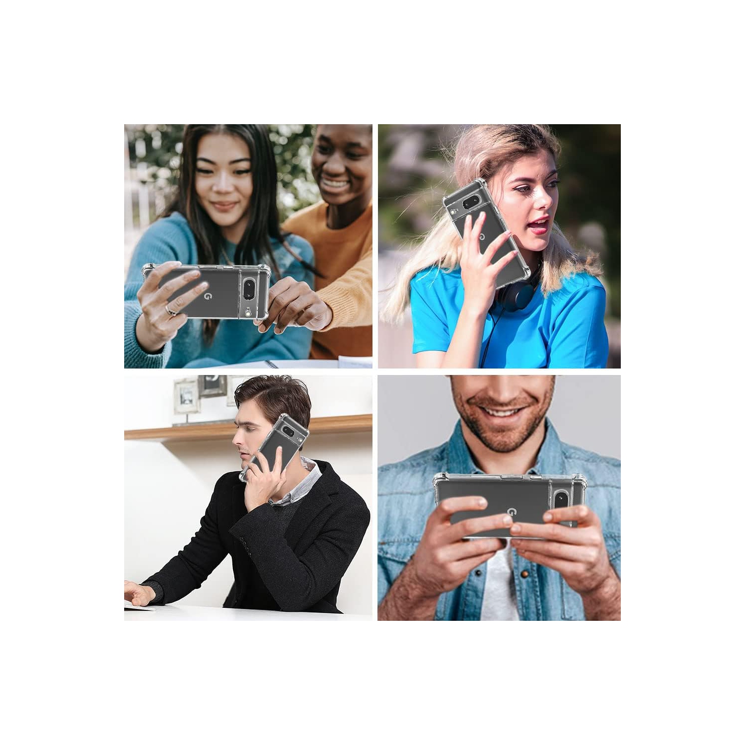 Pour un étui pour Pixel 7a, un étui pour Pixel 7a de Google avec protecteur d'écran, un étui en TPUR mince et transparent antichoc