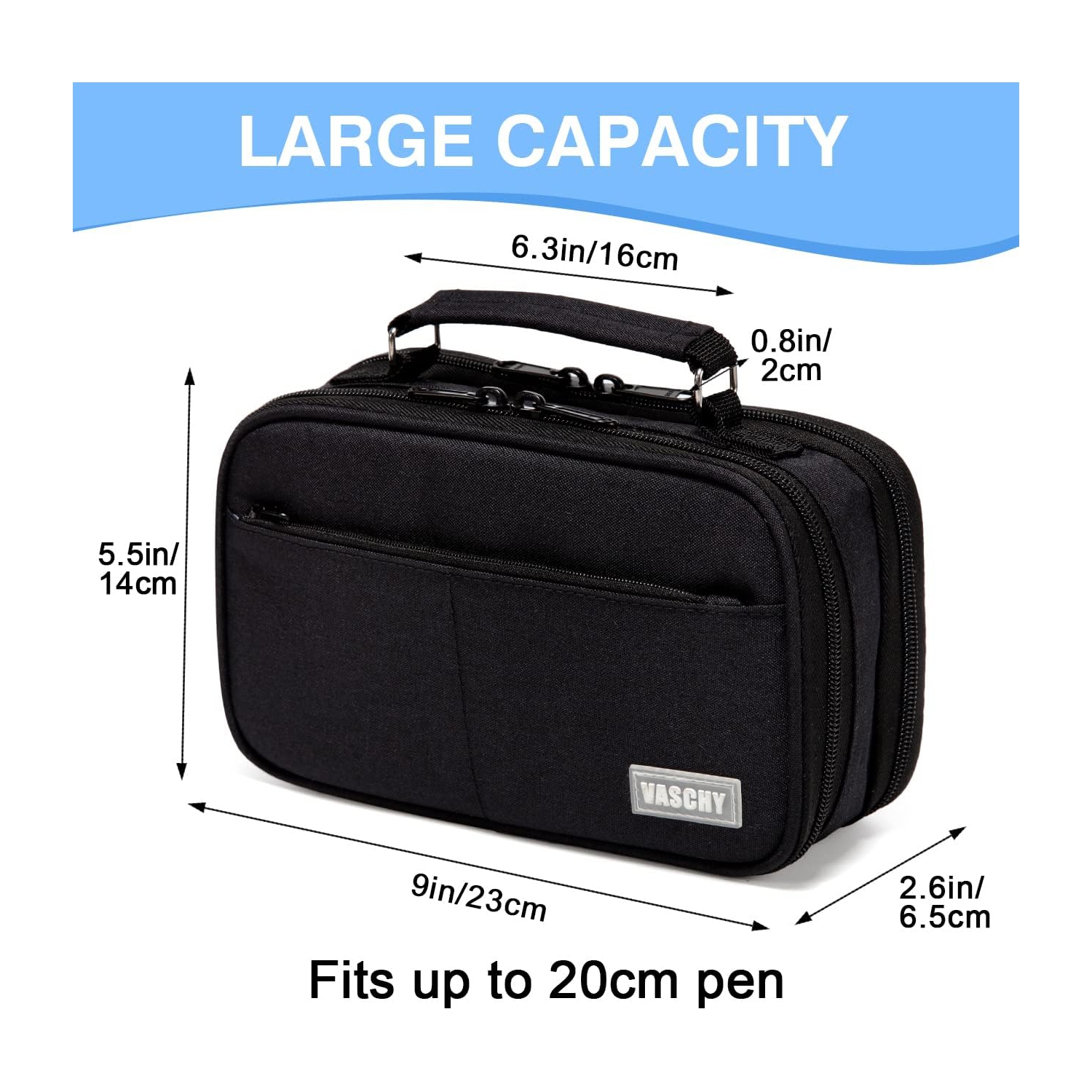 Étui à crayons, grande pochette à crayons avec compartiments pour l’école intermédiaire, le travail, porte-stylos de bureau, école d’organisation