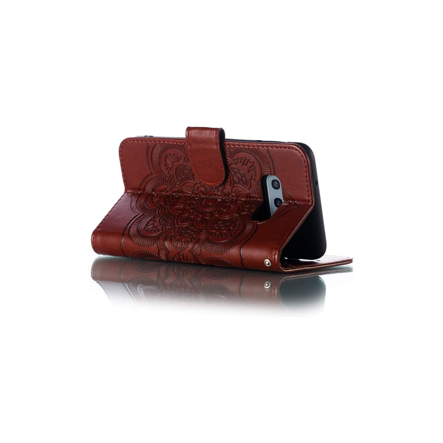 LEECOCO pour étui pour Galaxy S10e Mandala Embover Luxury pu cuir Flip pour ordinateur portatif Bookstyle Bookcover Carte support magnétique