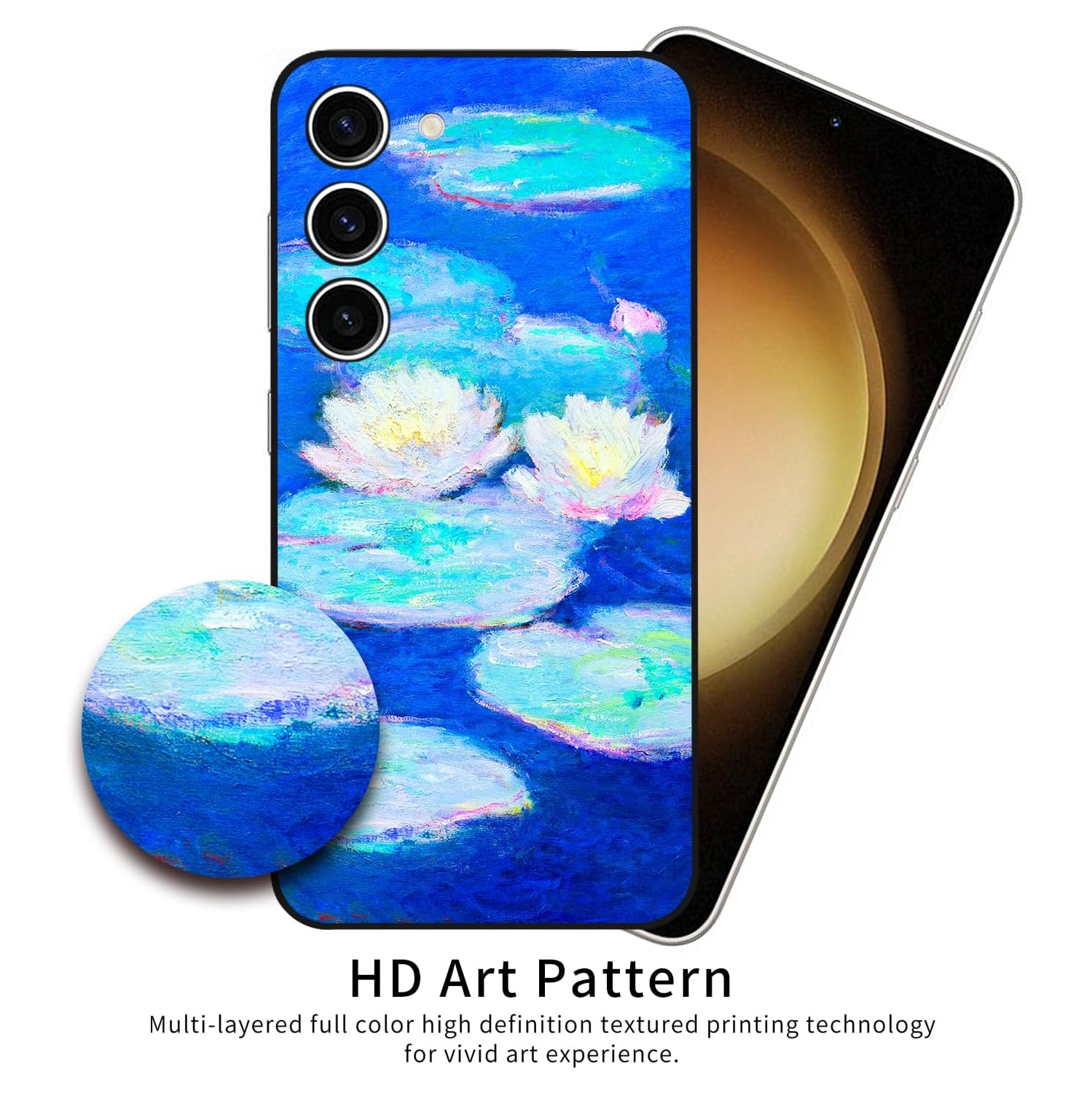 Compatible avec l'étui en silicone Cute Art pour Galaxy S23+ plus 5G de Samsung avec motif floral pour femmes