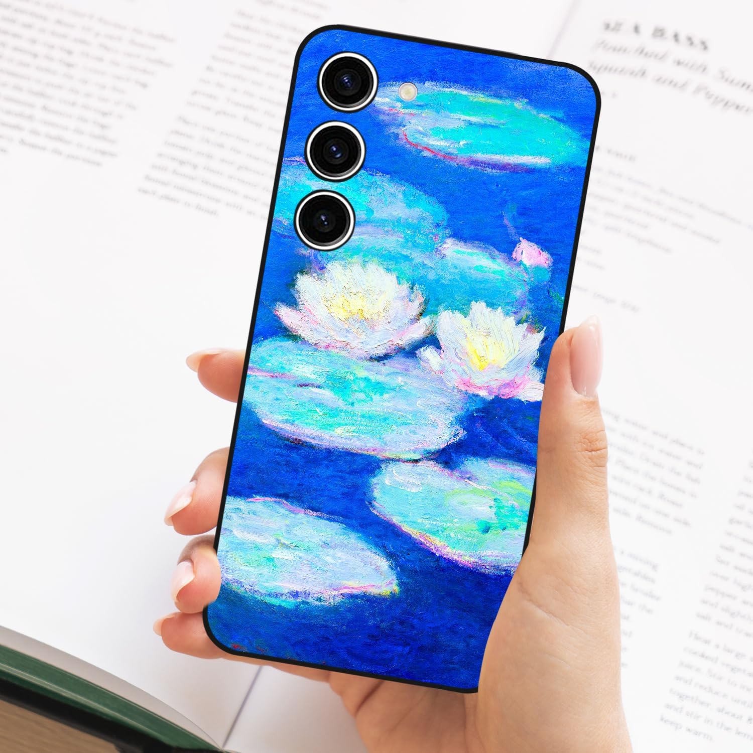 Compatible avec l'étui en silicone Cute Art pour Galaxy S23+ plus 5G de Samsung avec motif floral pour femmes
