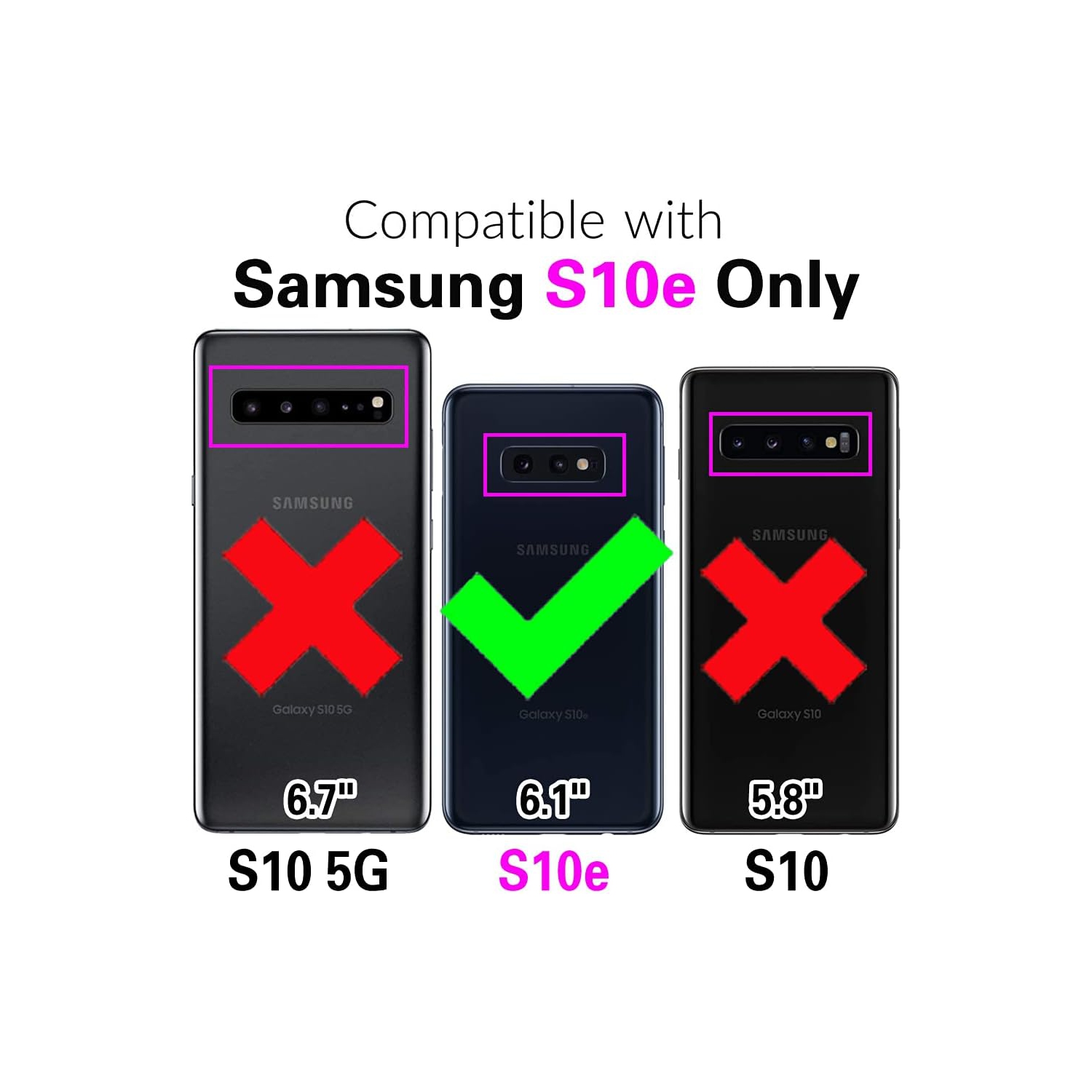 Phone Case for Samsung Galaxy S10e with Screen Protector Cover and Cell Accessories Card Holder Slot Stand