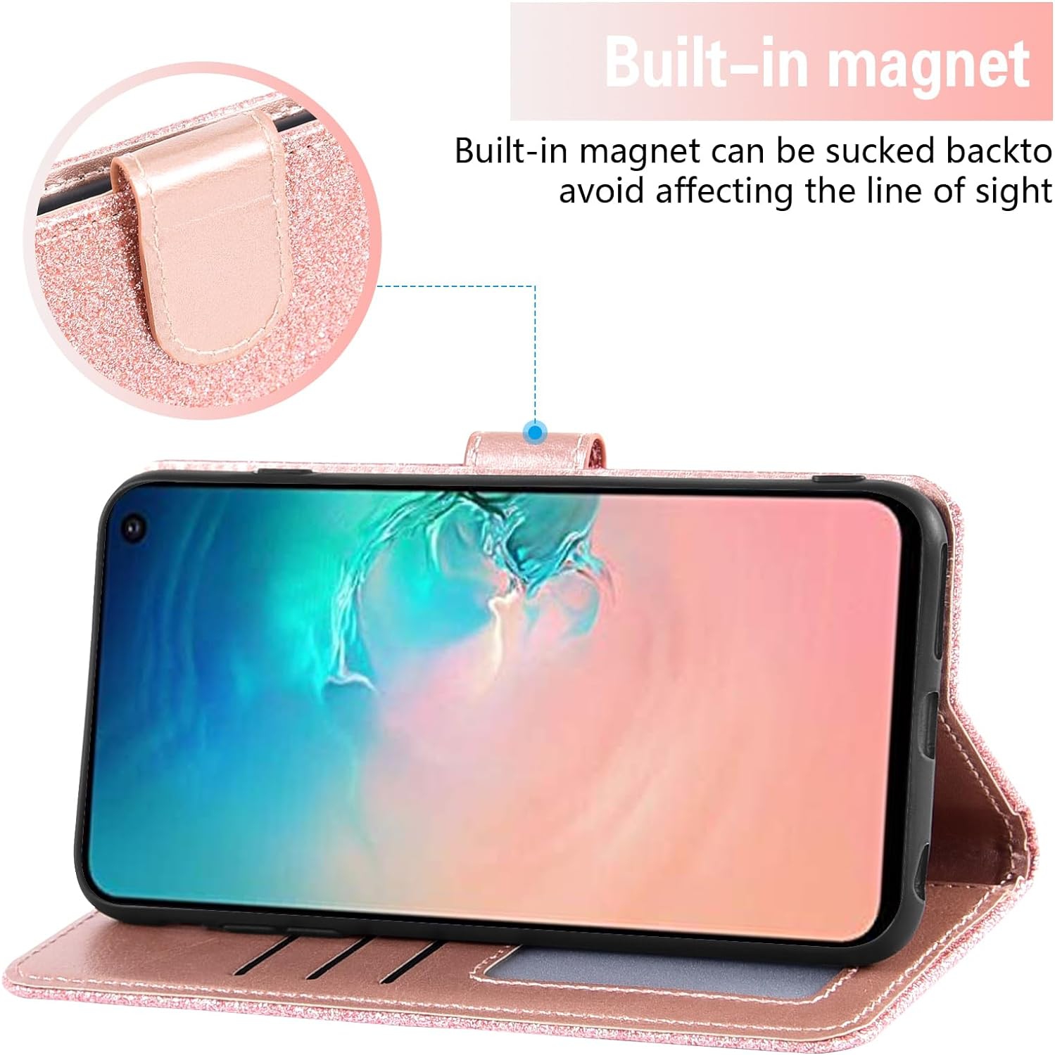 Phone Case for Samsung Galaxy S10e with Screen Protector Cover and Cell Accessories Card Holder Slot Stand