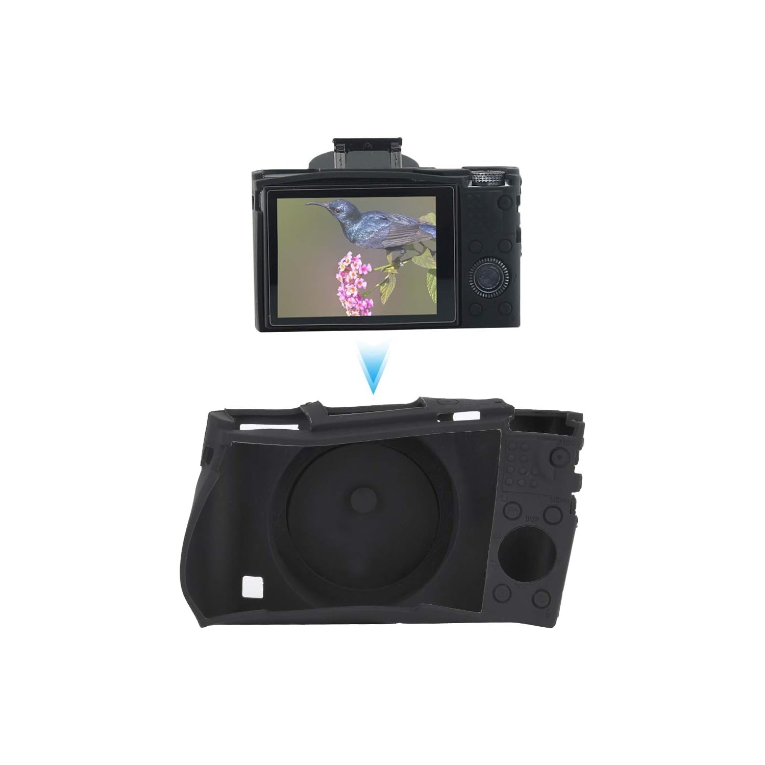 Étui pour appareil photo Sony RX100 III IV V M3 M4 M5, boîtier protecteur en silicone souple - Noir