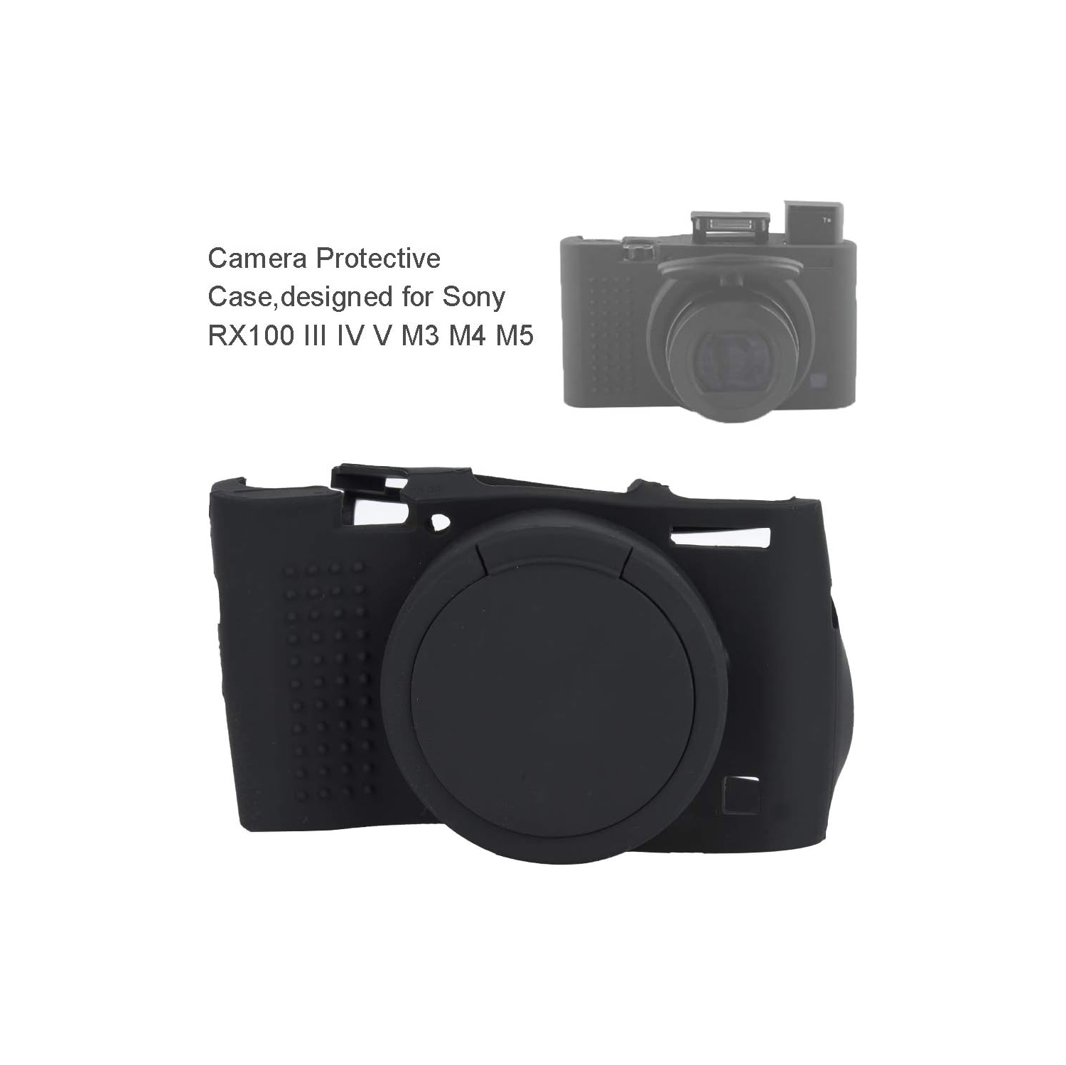 Étui pour appareil photo Sony RX100 III IV V M3 M4 M5, boîtier protecteur en silicone souple - Noir
