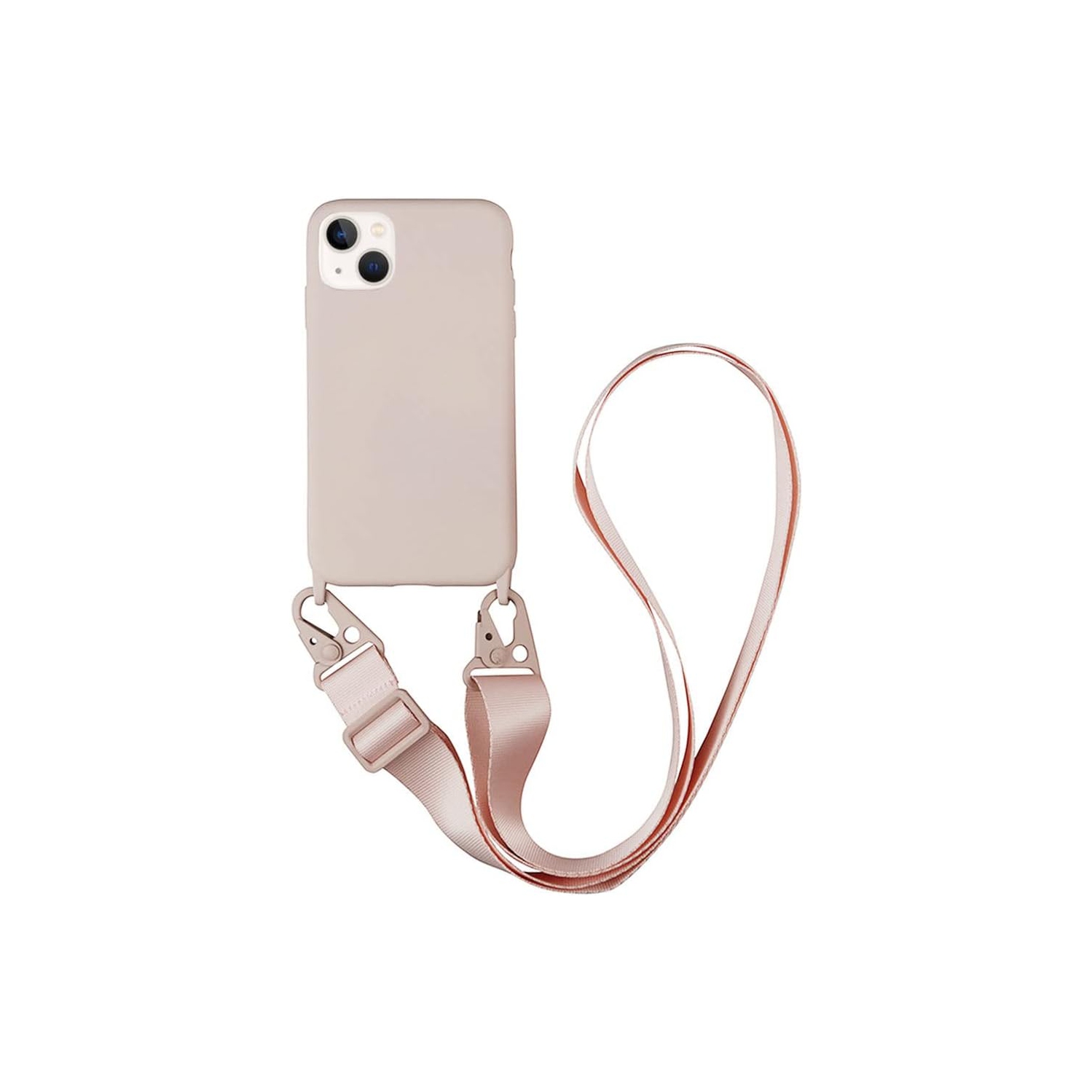 Pour iPhone 12 Pro Max, étui à bandoulière pour téléphone avec cordon, étui en silicone souple et bandoulière réglable