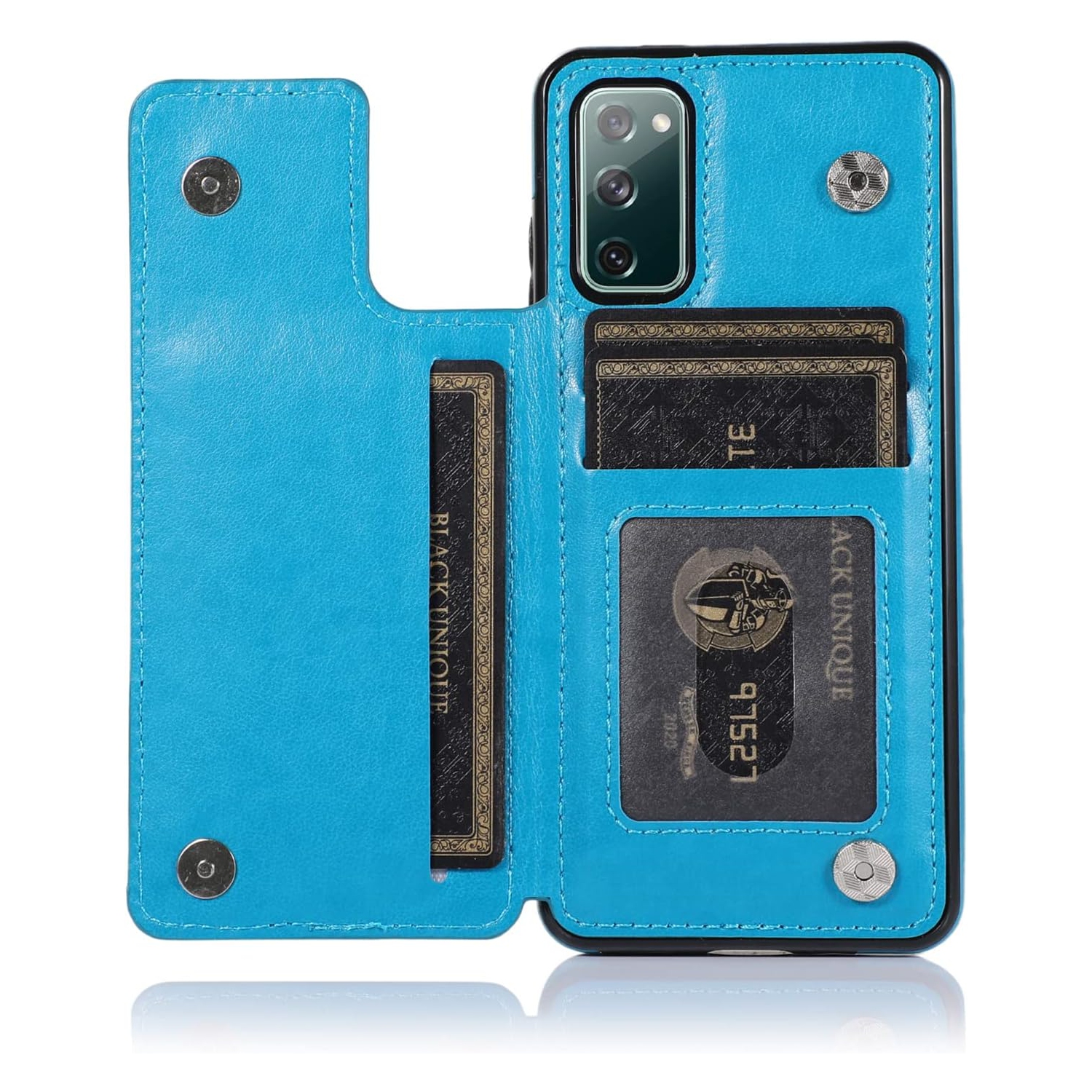 Étui de téléphone pour Galaxy S20 FE 5G/S20 Fan Edition de Samsung avec protecteur d'écran en verre trempé porte-carte