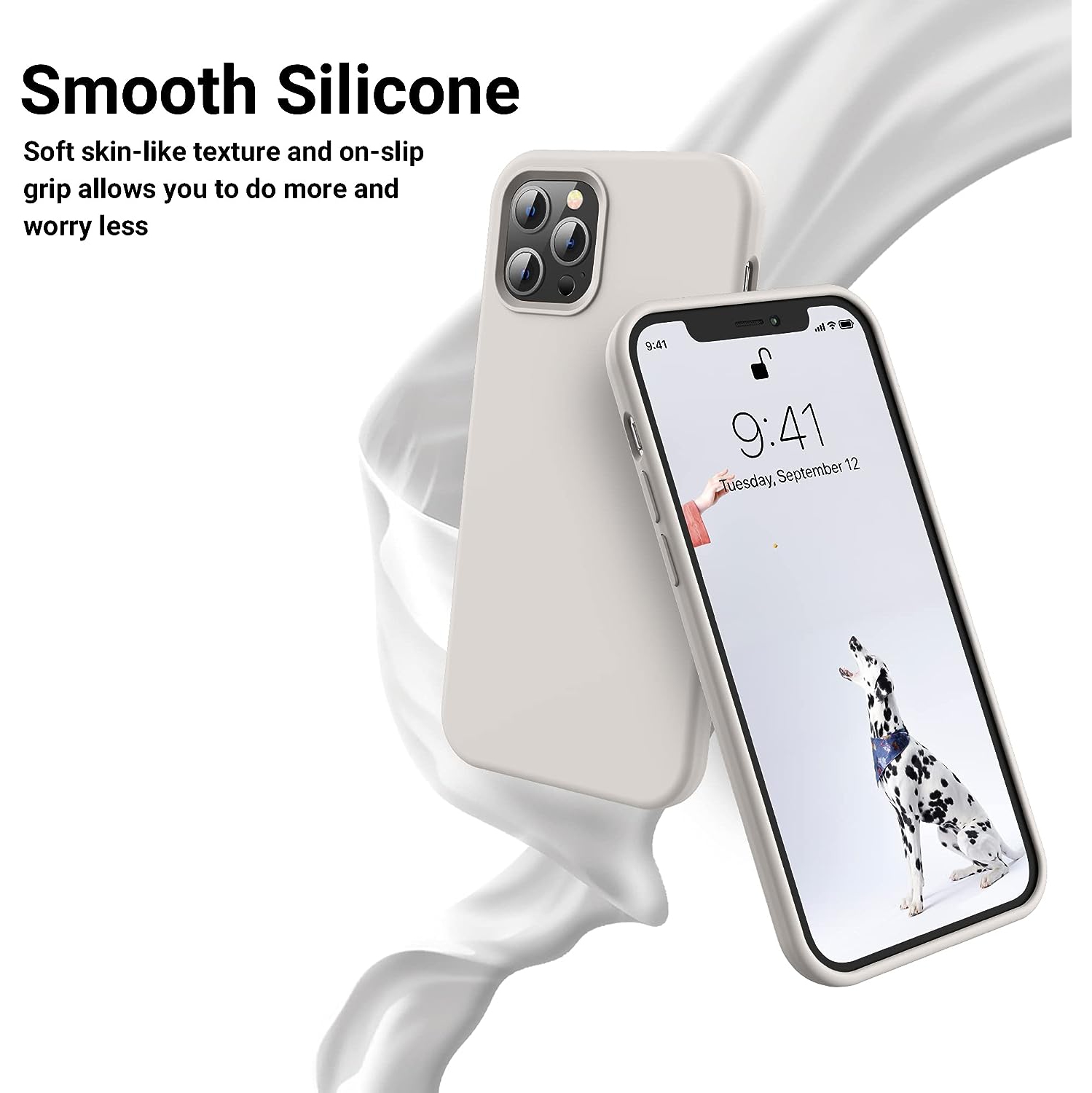 Compatible avec l'étui iPhone 12 Pro Max 6,7&nbsp;po, [Silky et Soft Touch Series] silicone liquide souple de qualité supérieure