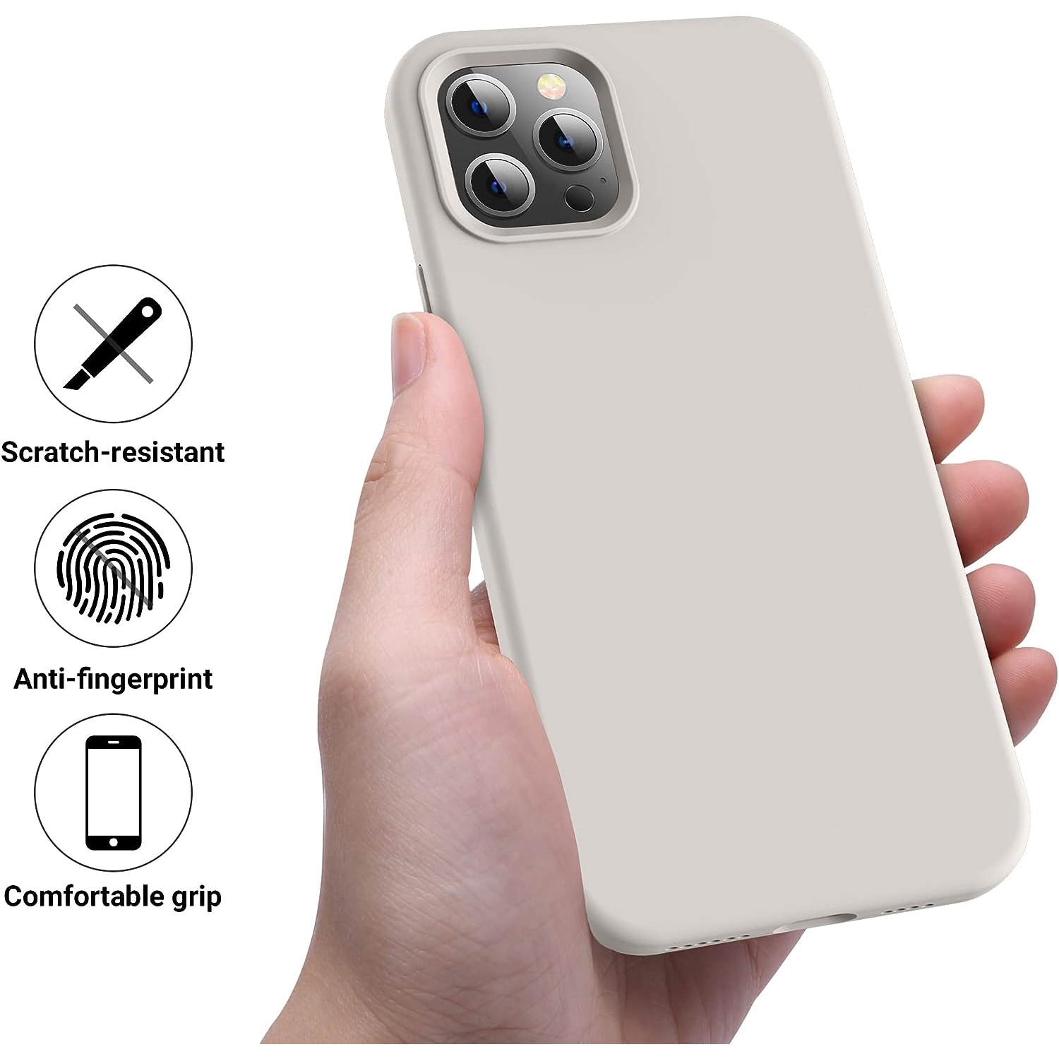 Compatible avec l'étui iPhone 12 Pro Max 6,7&nbsp;po, [Silky et Soft Touch Series] silicone liquide souple de qualité supérieure