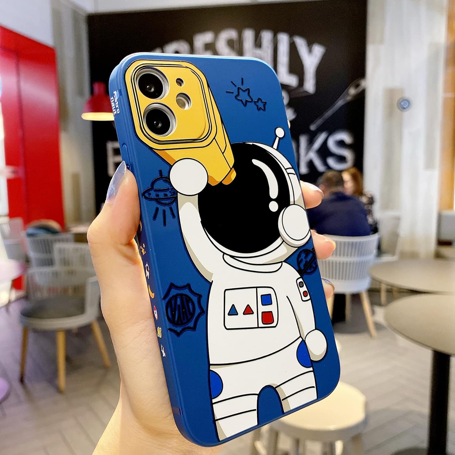 for iPhone XR Cute Case, Cool Cartoon Astronaut Space Design Stylish Bumper Soft TPU Rubber Protective