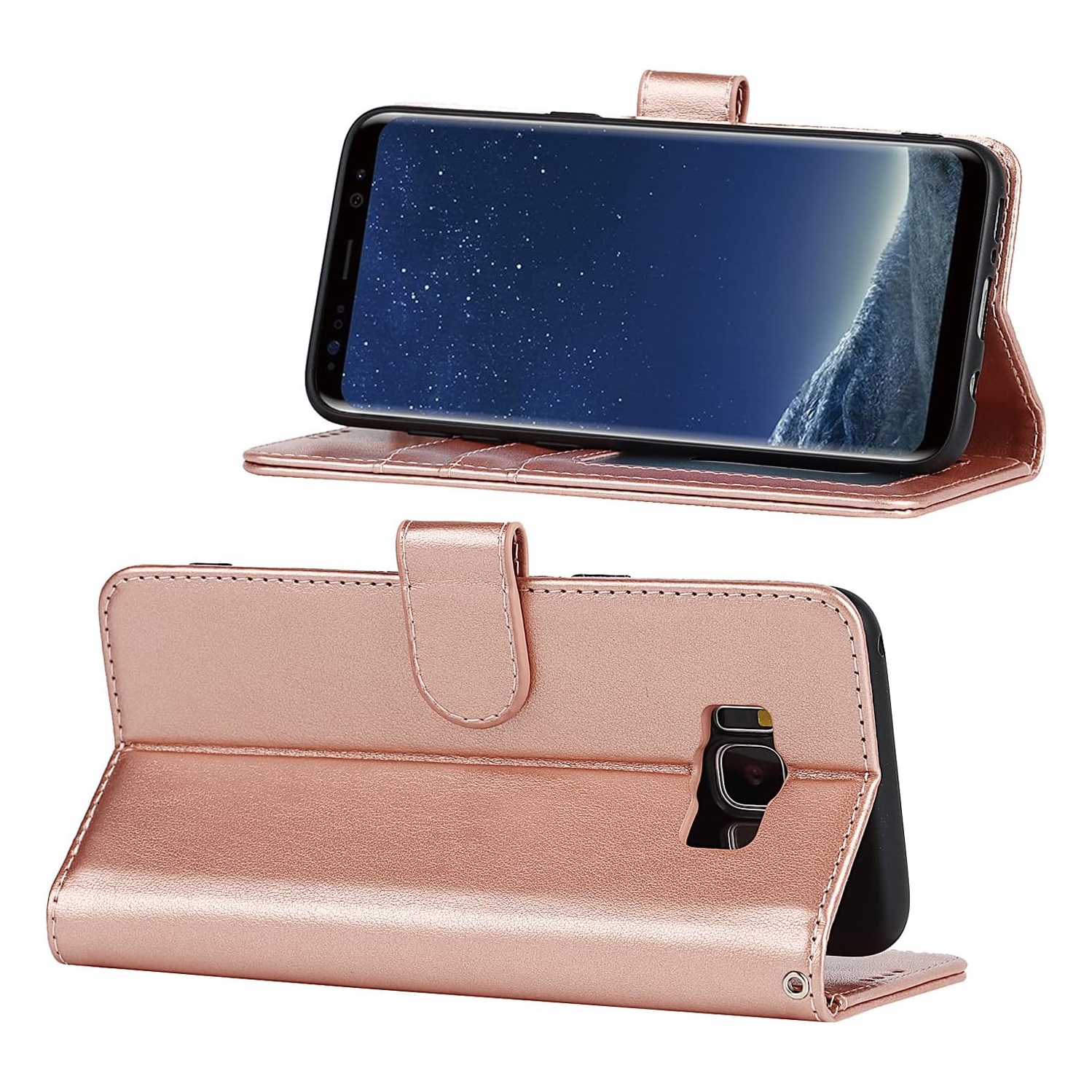 Samsung Galaxy S8 Wallet Case,Premium Leather Card Holder Card Slot Magnetic Closure Flip Kickstand Women