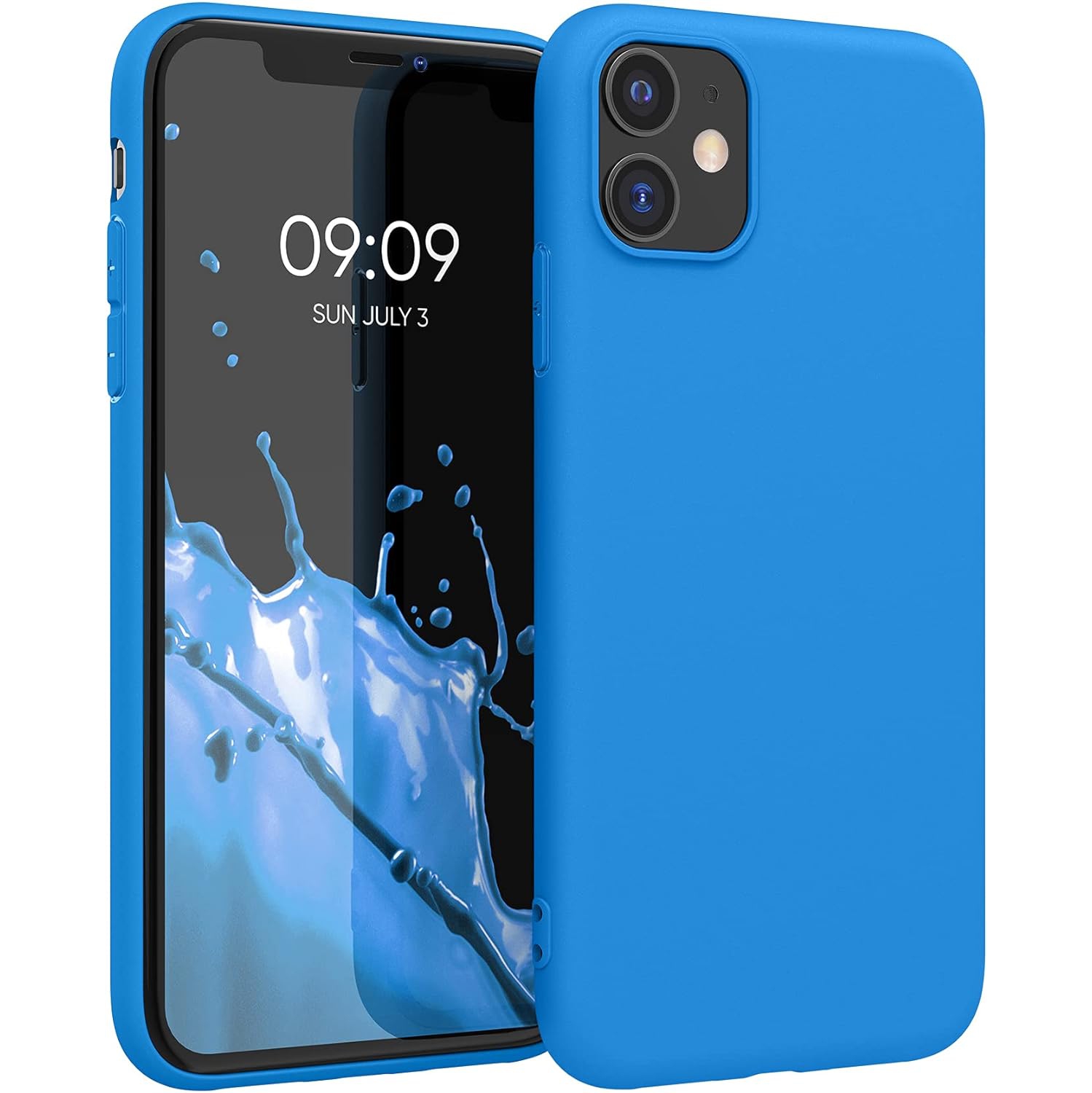 Étui compatible avec l'étui pour iPhone 11 d'Apple - Étui mince souple en silicone TPUR - Bleu éclatant