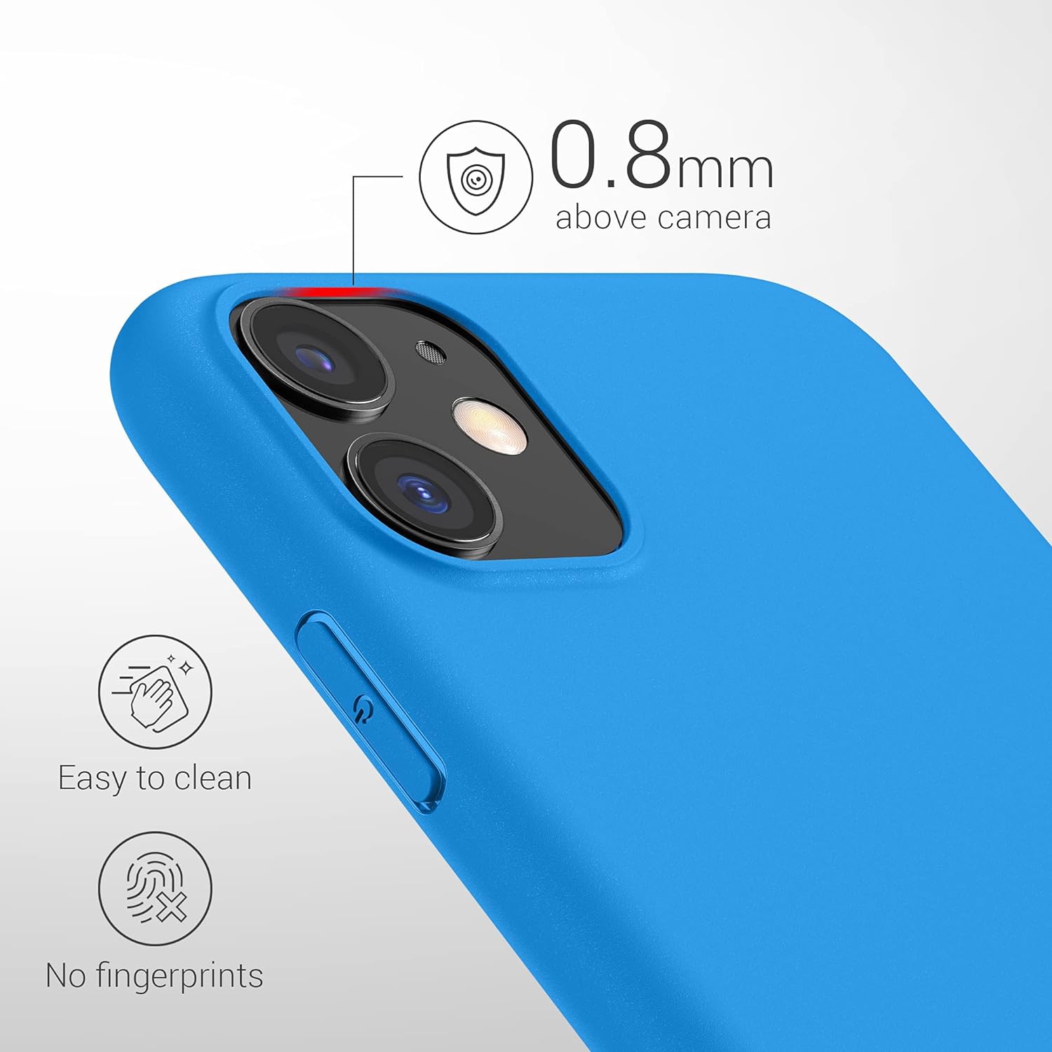 Étui compatible avec l'étui pour iPhone 11 d'Apple - Étui mince souple en silicone TPUR - Bleu éclatant