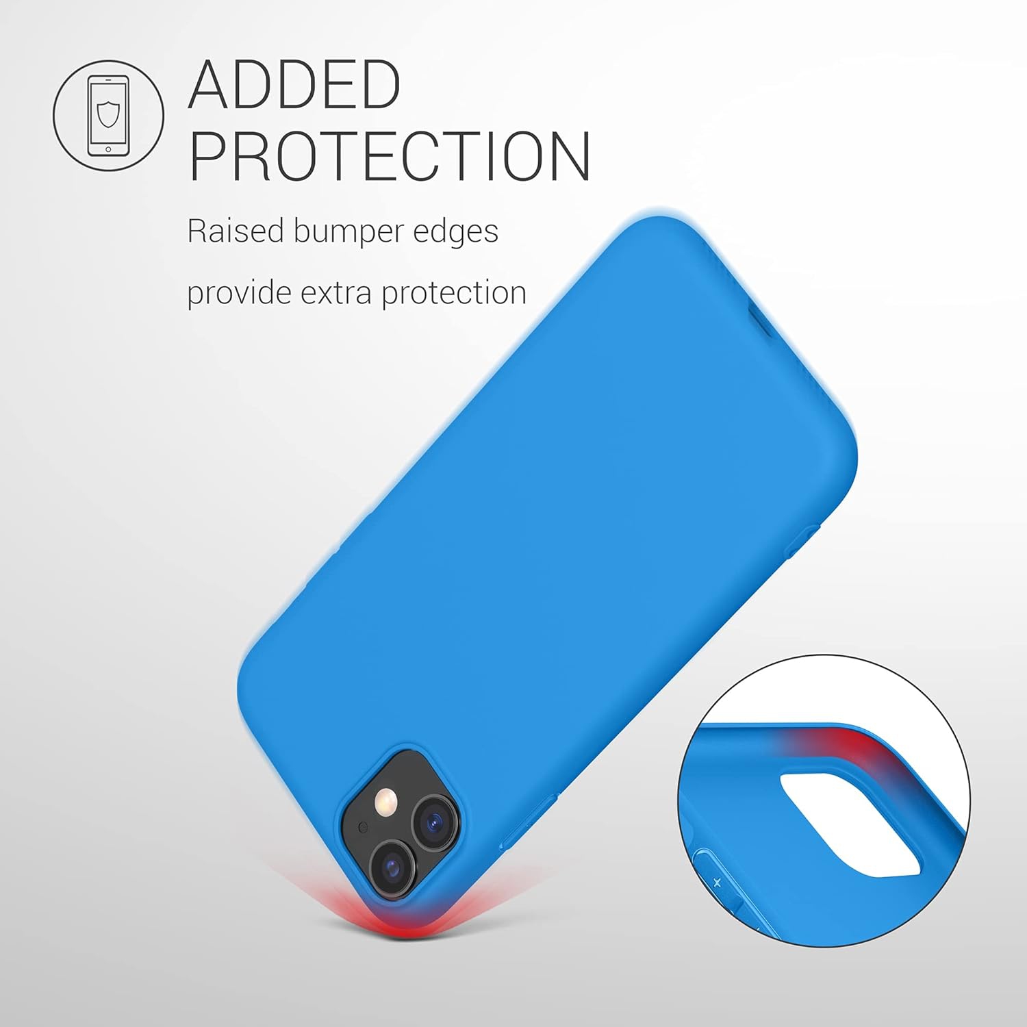 Étui compatible avec l'étui pour iPhone 11 d'Apple - Étui mince souple en silicone TPUR - Bleu éclatant
