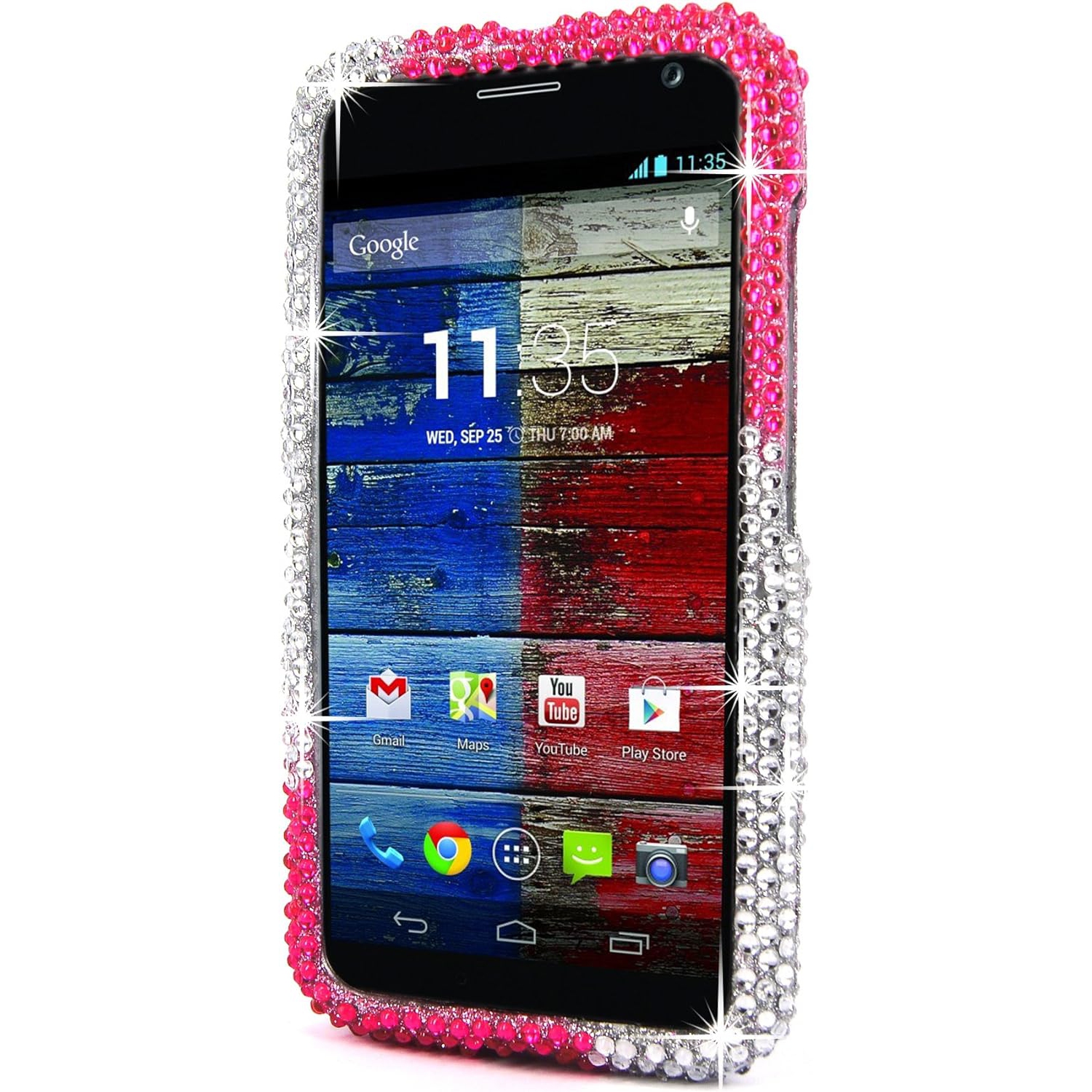Case For Motorola Moto X XT1053 XT1056 XT1058 XT1055 XT1060 Pink Silver Diamond Hard Case Cover.