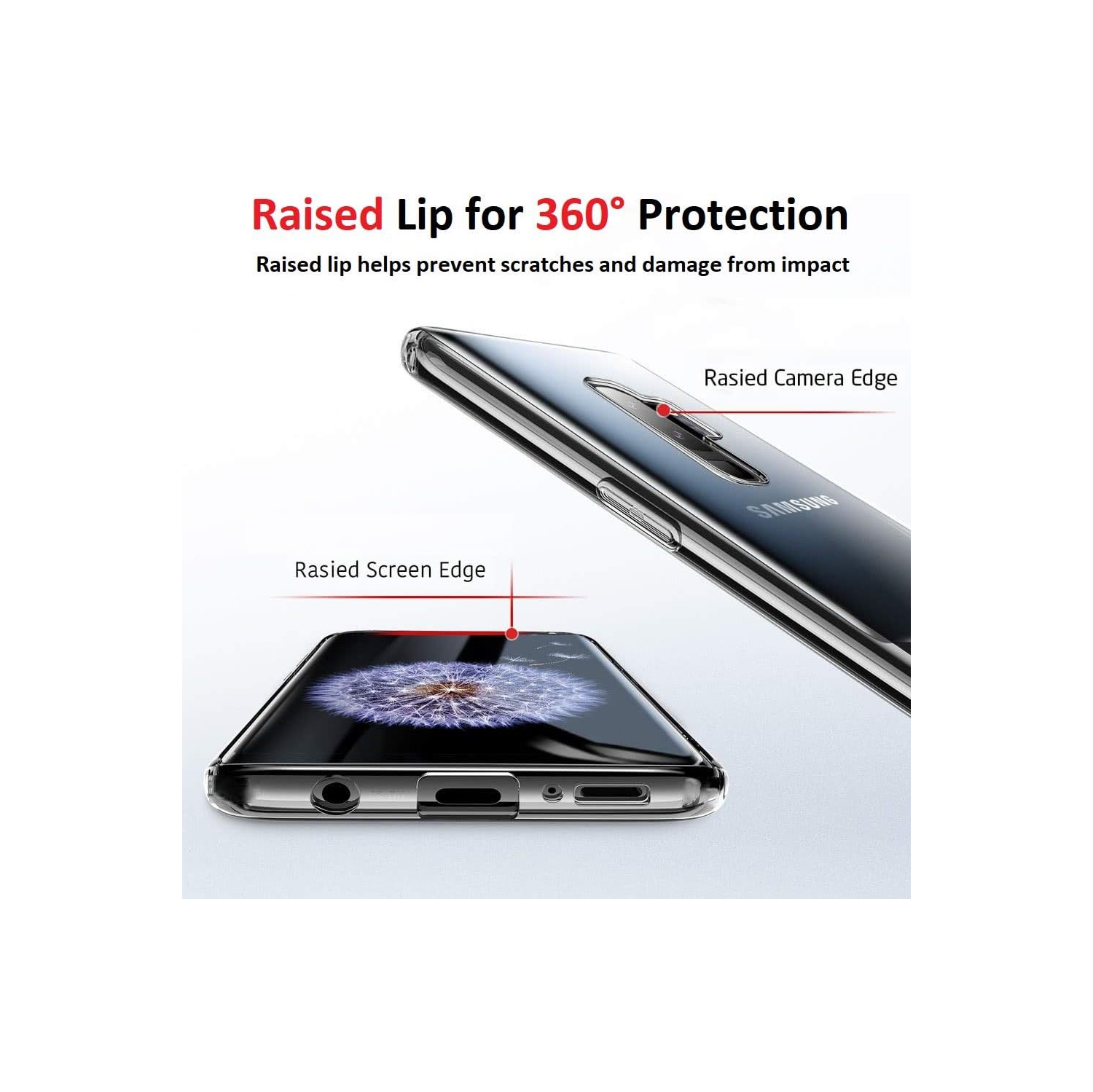 [Clear] Étui pour Samsung Galaxy S9, étui mince souple antichoc en TPUR léger et transparent