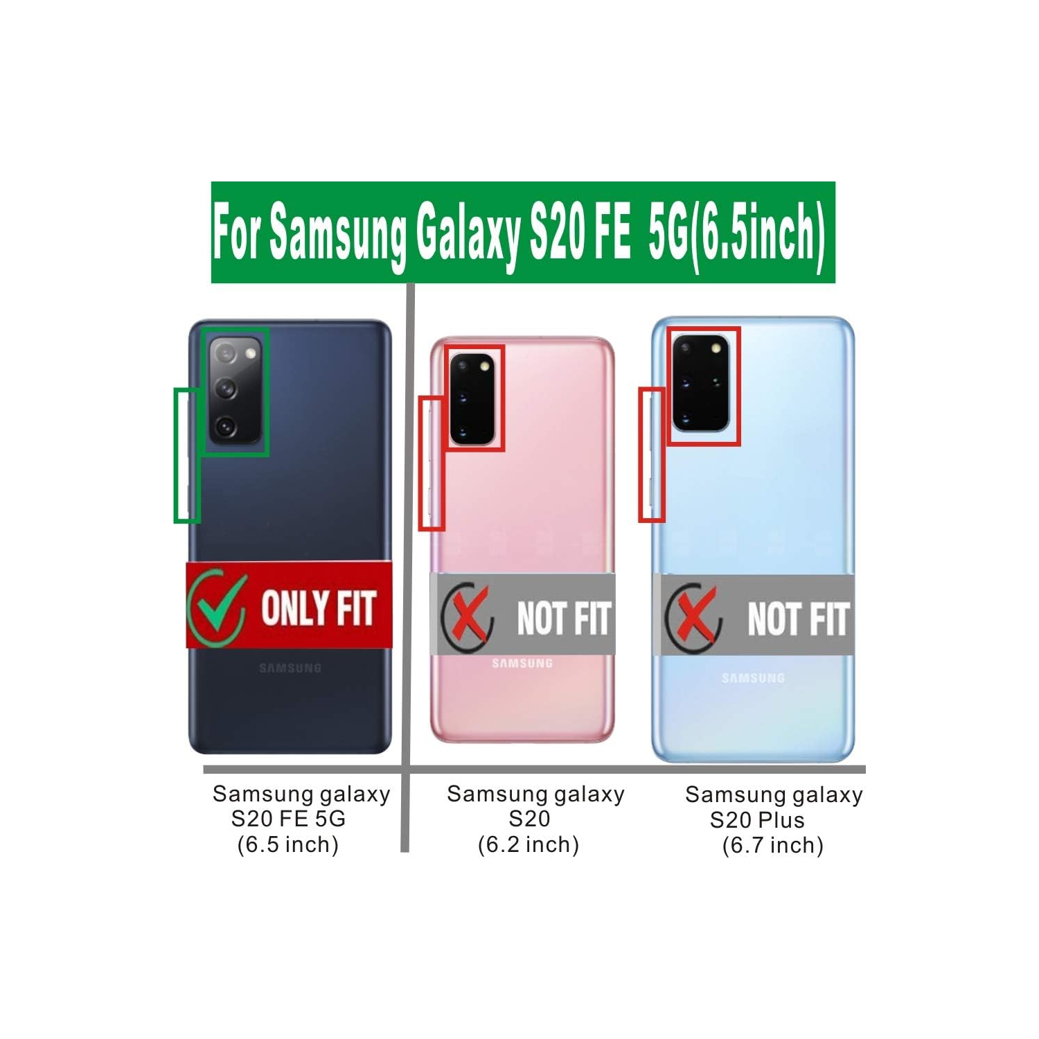 Étui pour Galaxy S20 FE 5G et Galaxy S20 FE 2020 de Samsung avec protecteur d'écran HD de qualité militaire