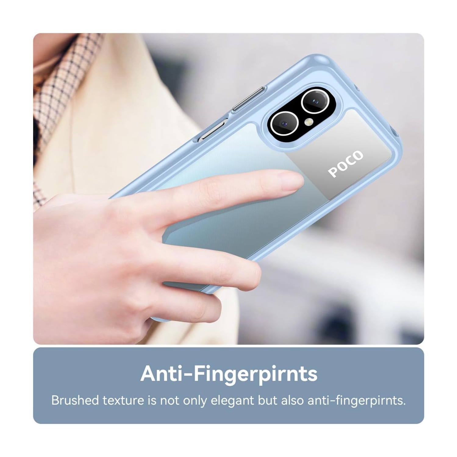 Clear Case for Poco M5 4G Case, Poco M4 5G 22071219CG Case with HD Screen Protector, Anti-Scratch Shockproof