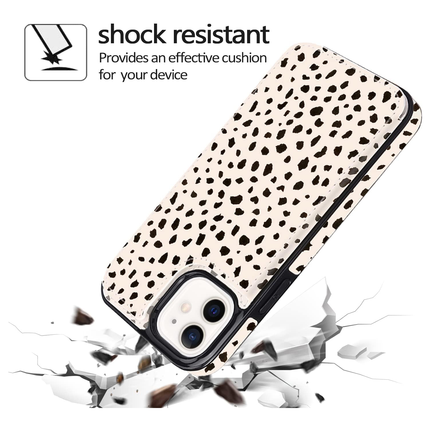 Compatible with iPhone 12 Mini 5.4 Inch Wallet Case with Card Holder Slots Folio Flip PU Leather Kickstand Case