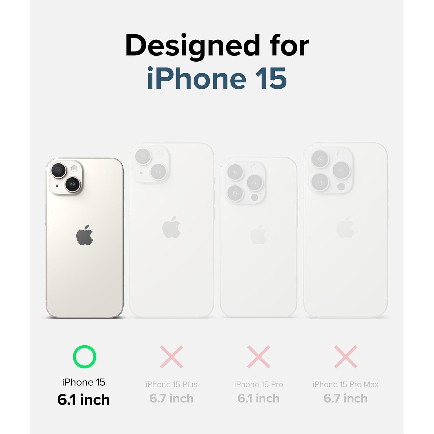 Fusion [minimal en vrac] compatible avec l’étui iPhone 15, l’étui protecteur transparent antichoc en TPU Bumper robuste