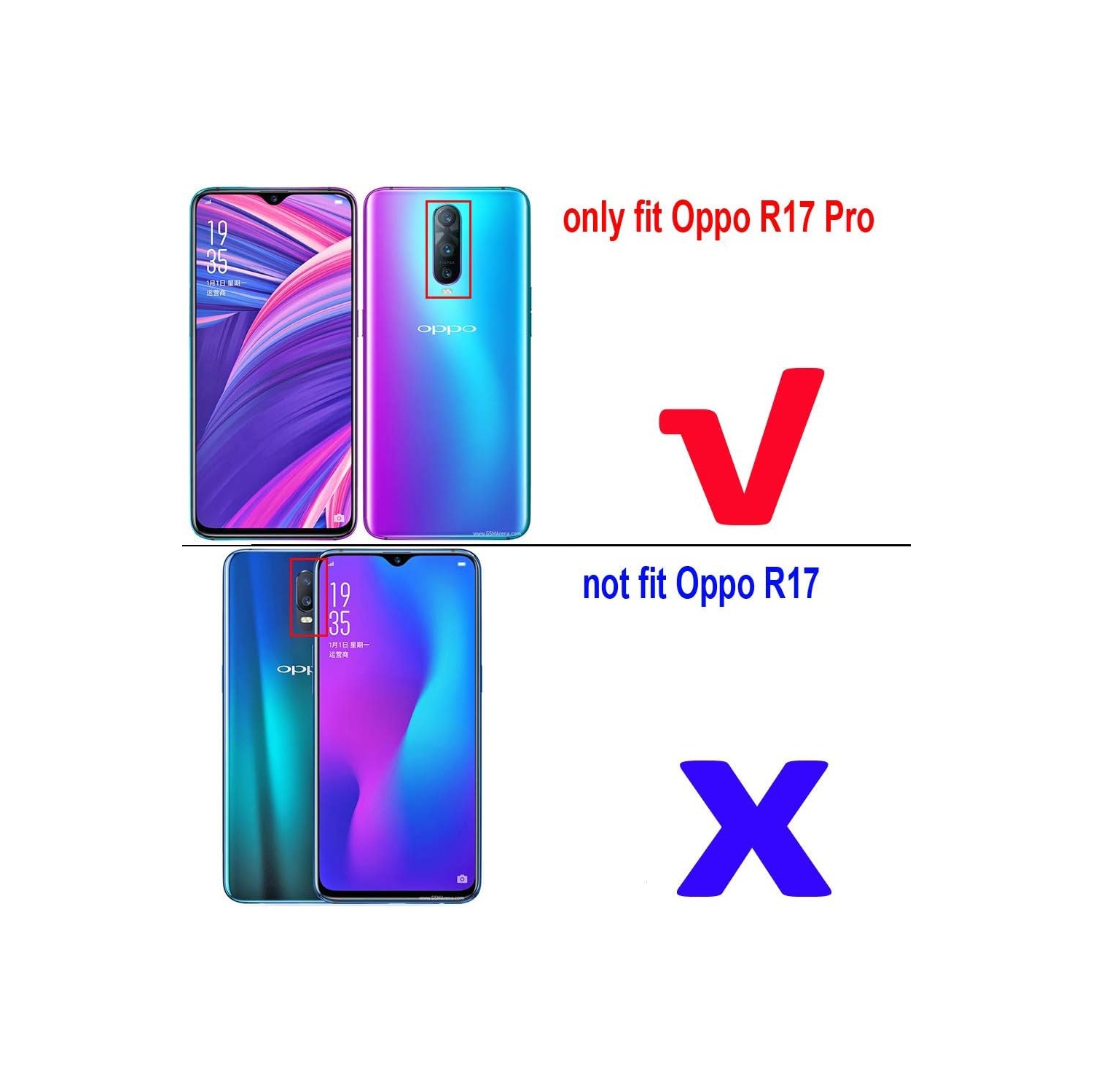 Compatible with Oppo R17 Pro Case, Metal Ring Grip Kickstand Bumper Dual Layer Rugged