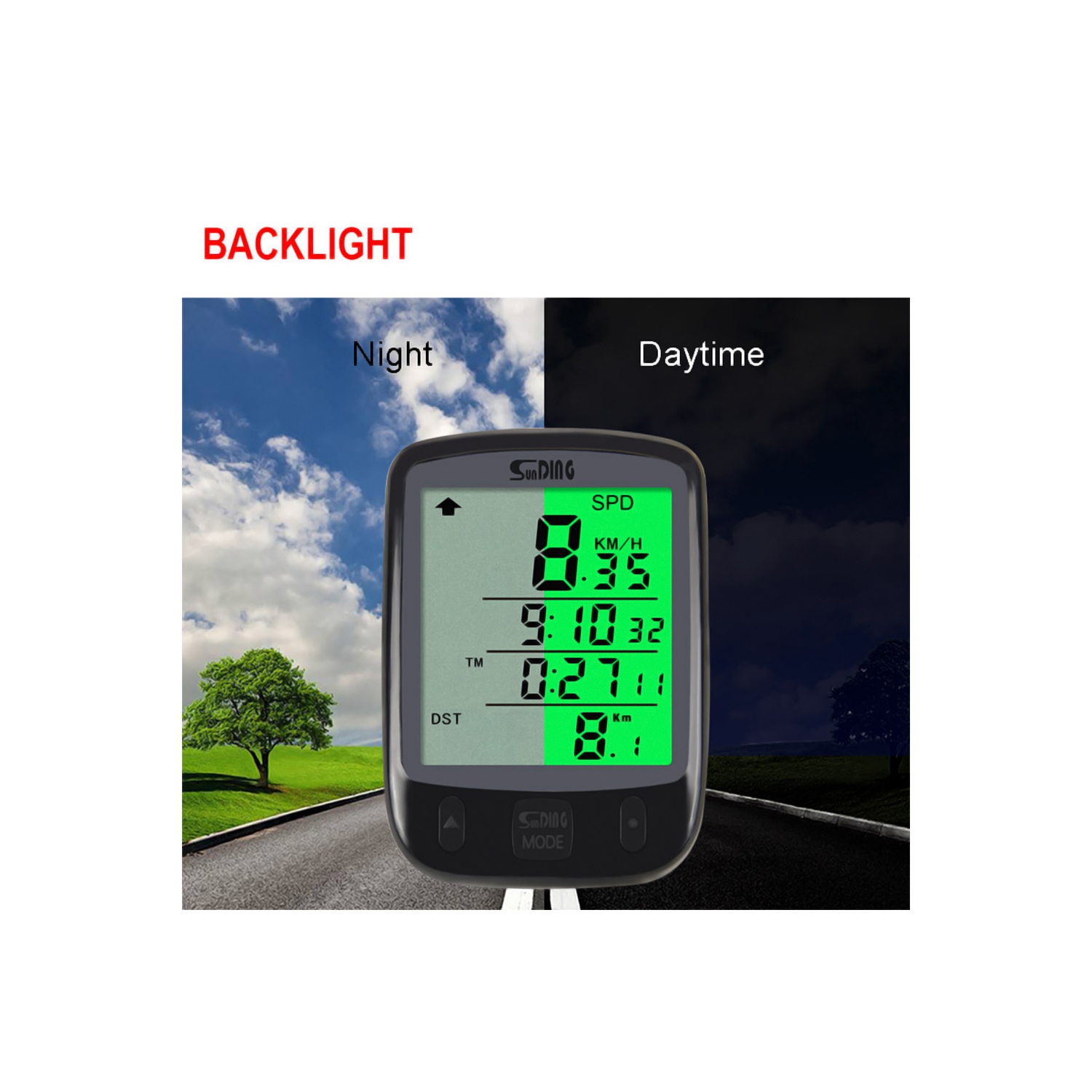 Compteur de vitesse de vélo d'axGear compteur de vitesse de vélo compteur numérique odomètre étanche LCD Noir