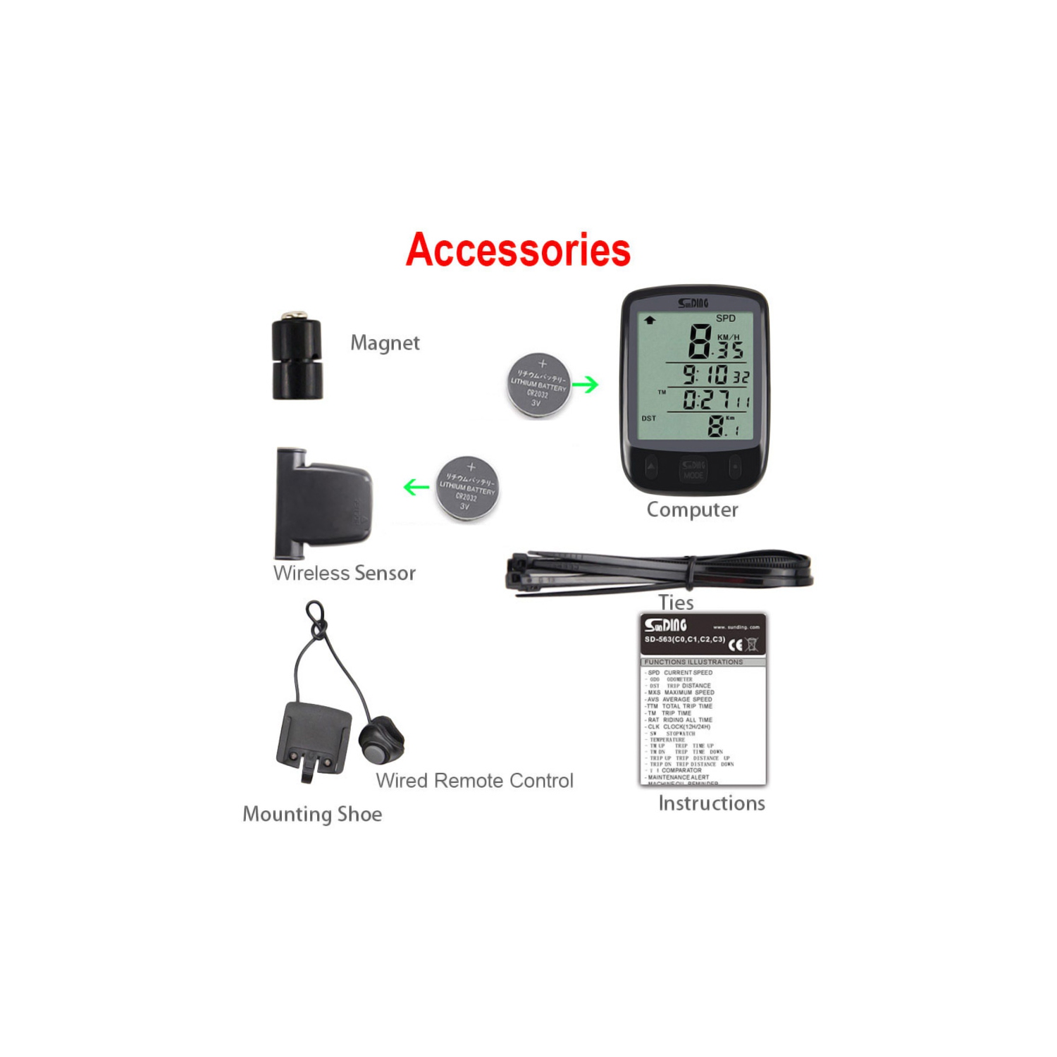 Compteur de vitesse de vélo d'axGear compteur de vitesse de vélo compteur numérique odomètre étanche LCD Noir