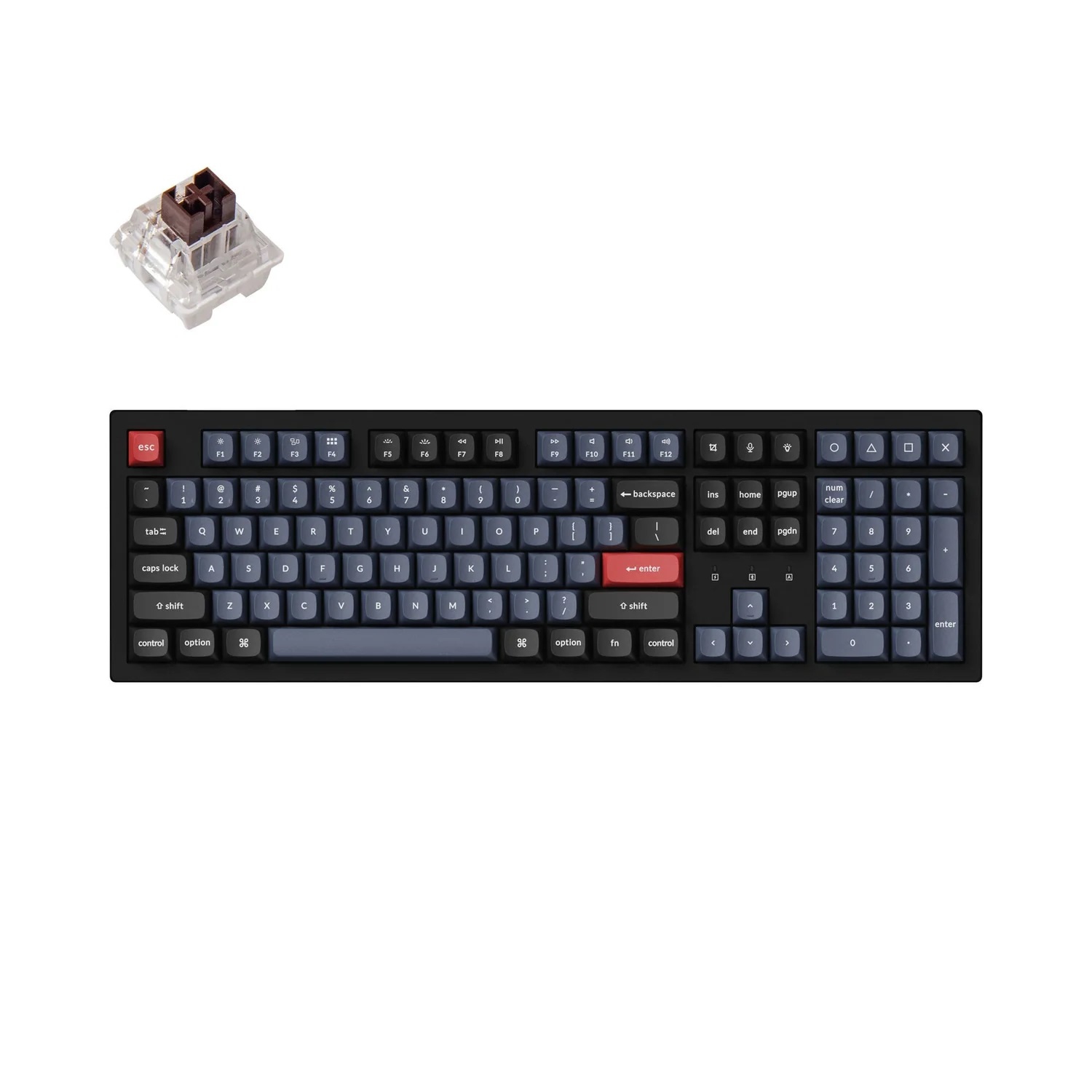 Keychron K10 Pro Hot-swappable RGB Mechanical Keyboard Bluetooth 5.1 Pro Brown Switch Aluminum Frame Full-size Layout (108 Keys) for Windows Mac OS, Black (Q10P-H3)