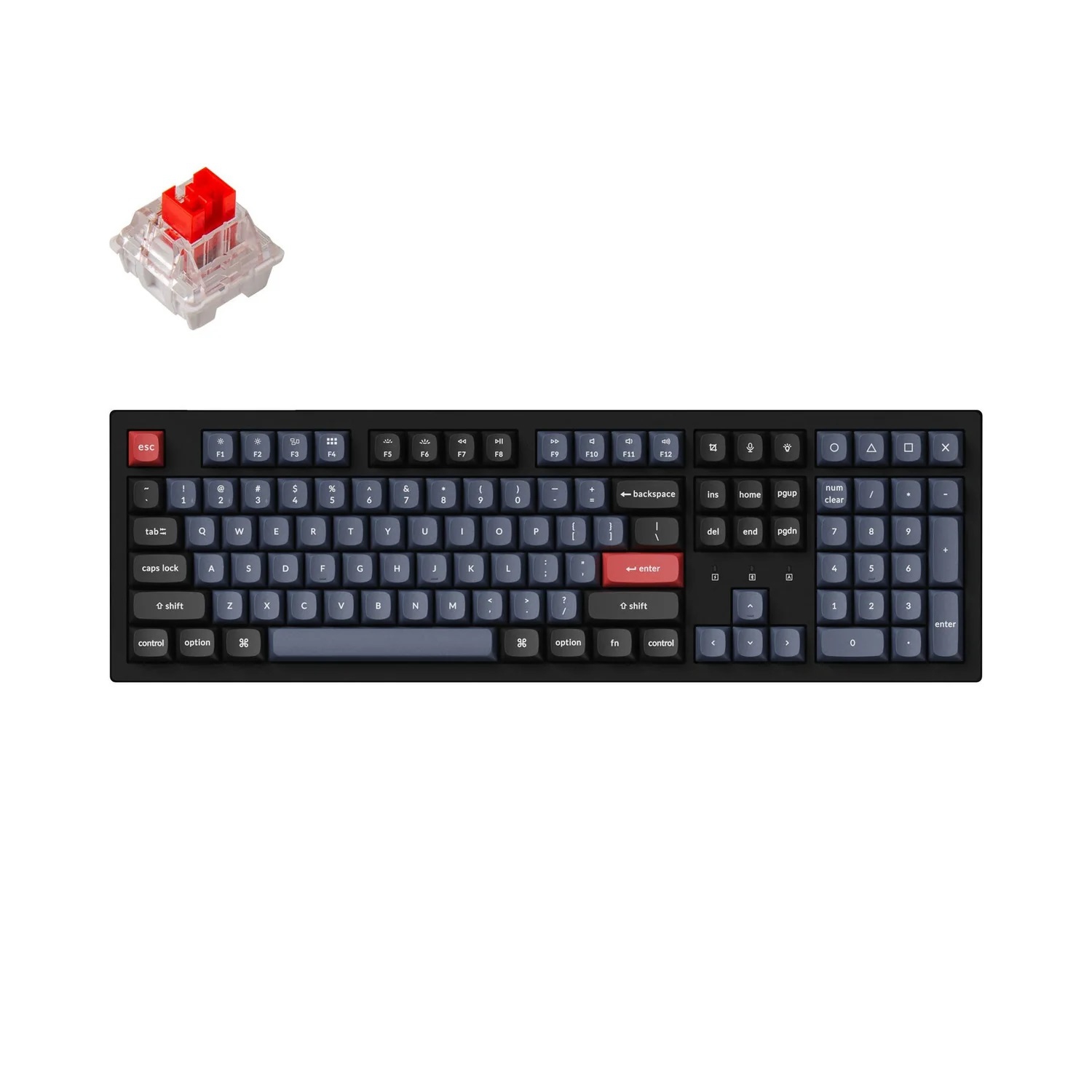 Keychron K10 Pro Hot-swappable RGB Mechanical Keyboard Bluetooth 5.1 Pro Red Switch Aluminum Frame Full-size Layout (108 Keys) for Windows Mac OS, Black (Q10P-H1)