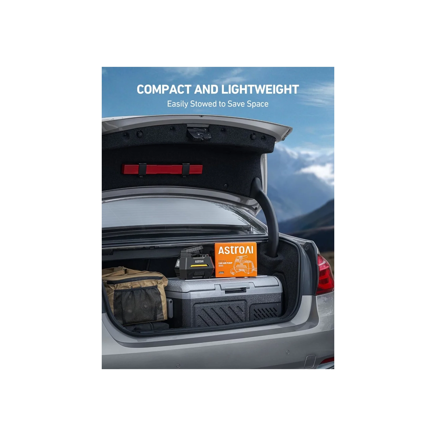 Portable Tire Inflator, 12V DC Air Compressor with Digital Gauge & Emergency LED Light - Ideal for Car Tires, Bicycles, Balloons - Yellow