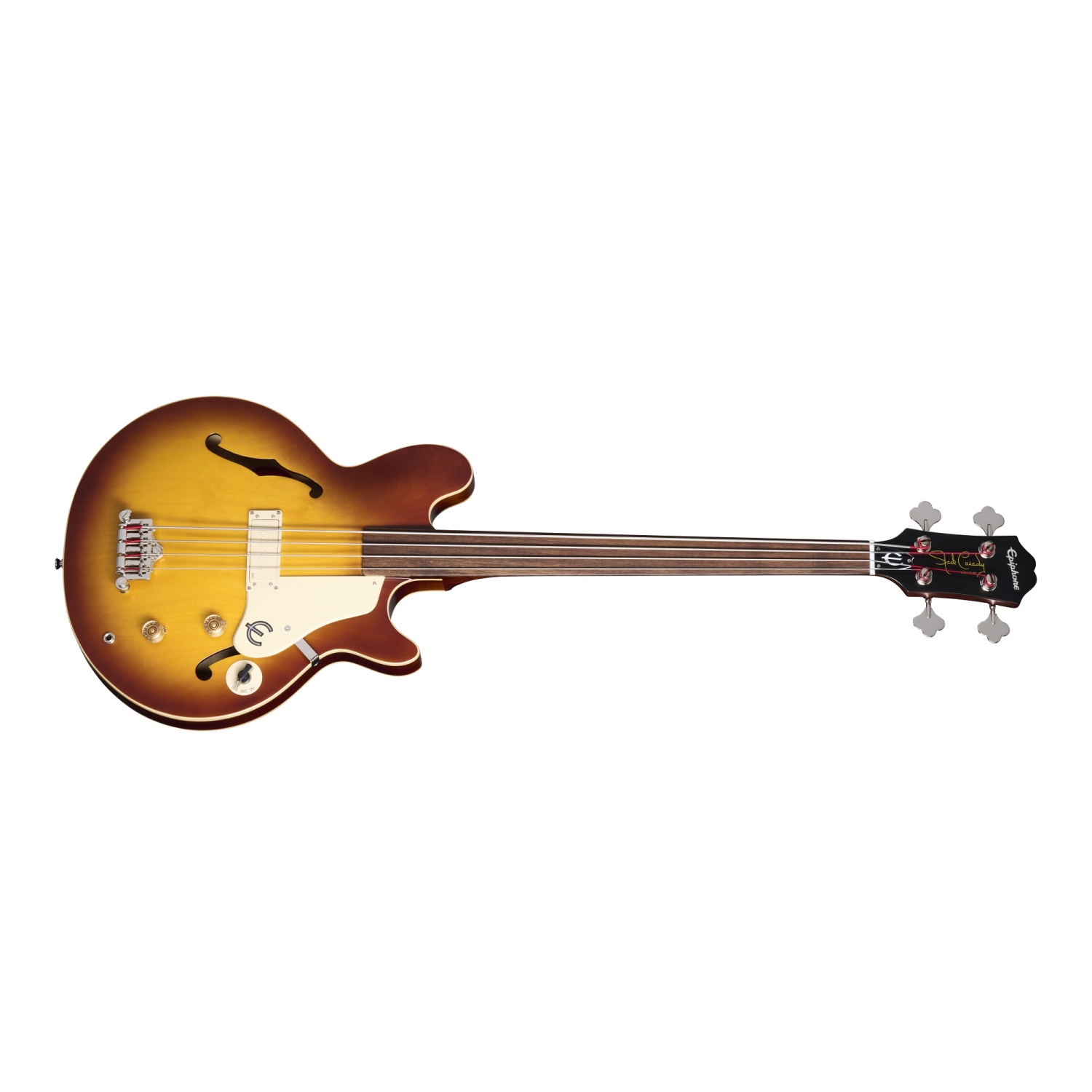 Guitare basse sans cadre avec étui Jack Casady d'Epiphone - Royal Tan vieilli