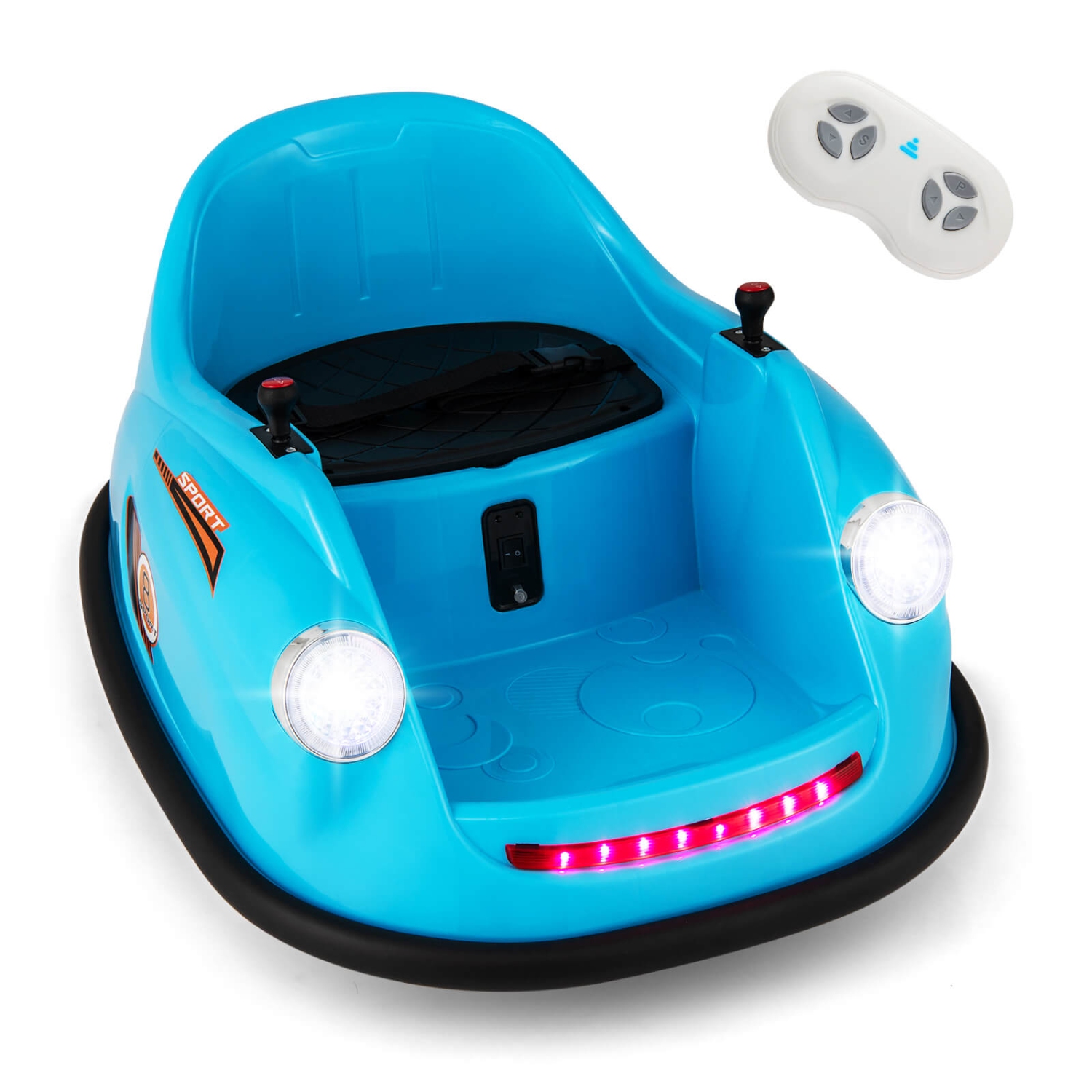Costway Ride on Bumper Car for Kids with Remote Control 360 Degree Spin LED Light