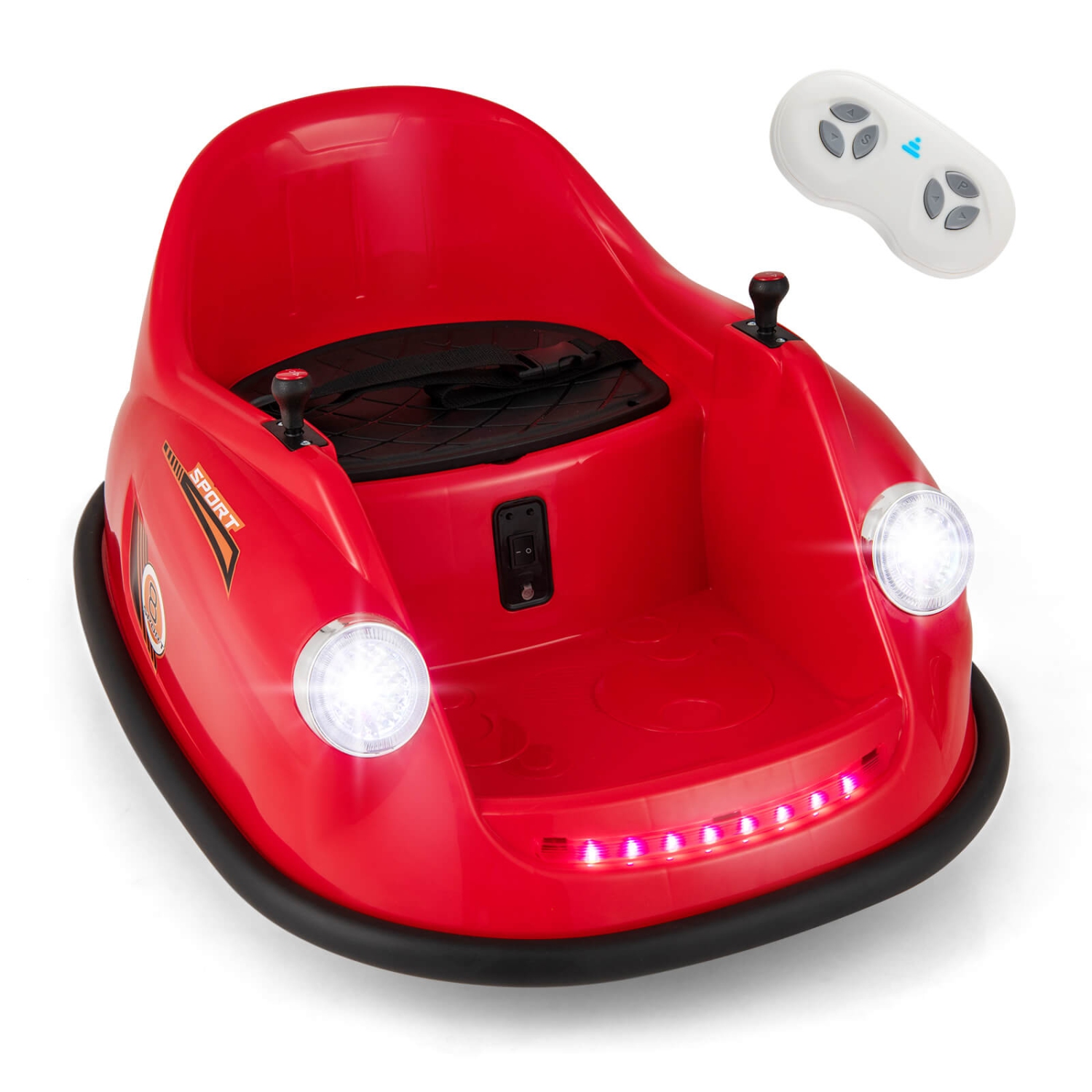 Voiture de pare-chocs Ride On de Costway pour enfants avec télécommande à DEL pivotant sur 360 degrés