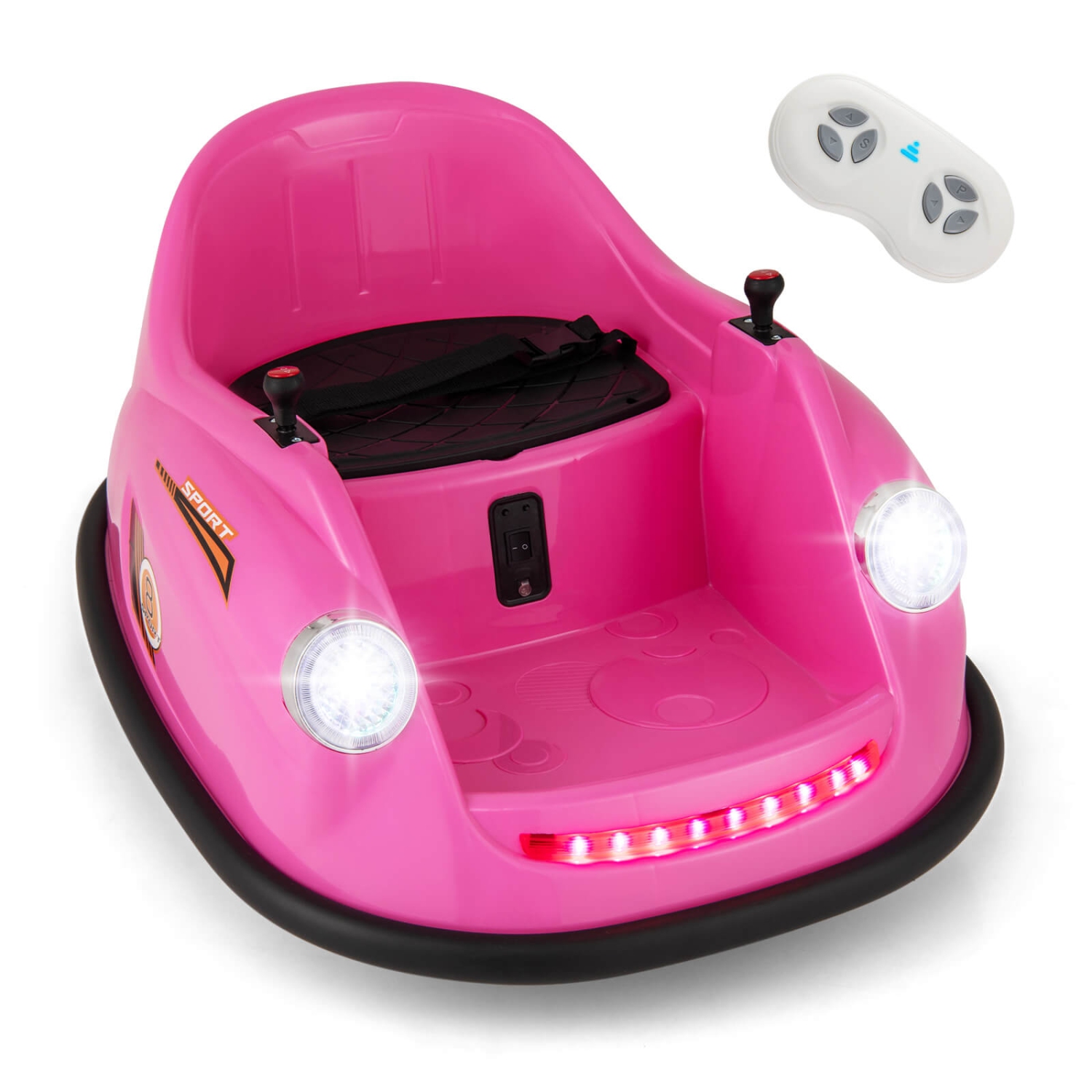 Costway Ride on Bumper Car for Kids with Remote Control 360 Degree Spin LED Light