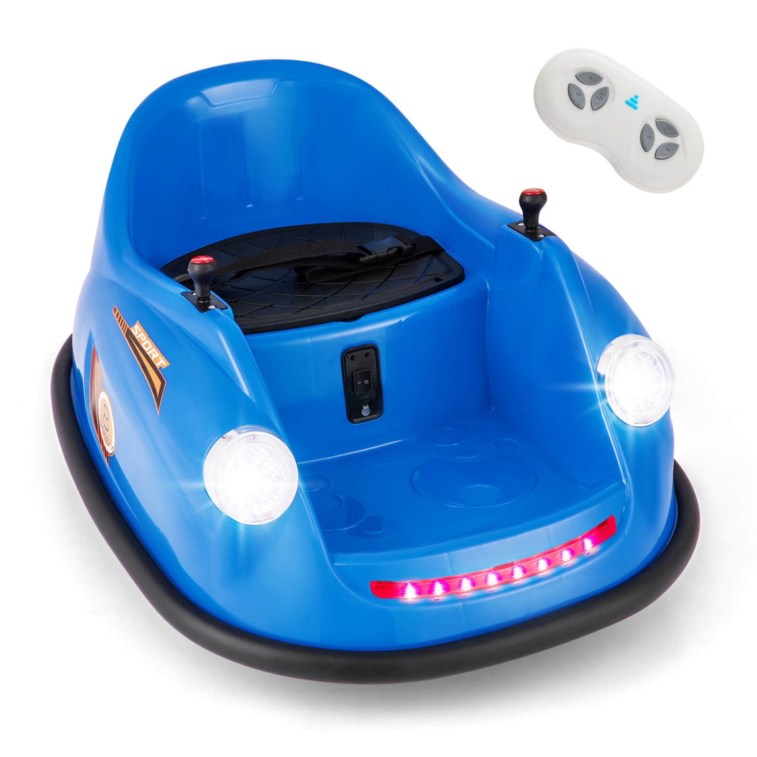 Costway Ride on Bumper Car for Kids with Remote Control 360 Degree Spin LED Light