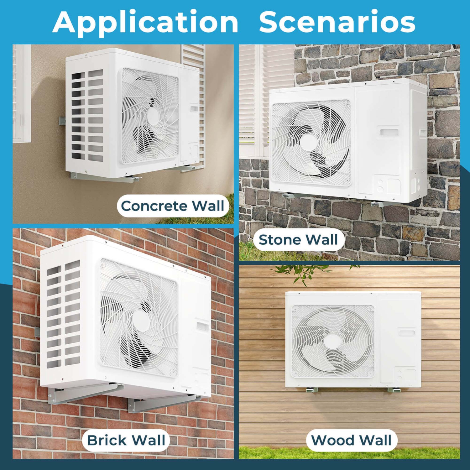 Costway 18" Heavy-Duty Mini Split Wall Mounting Bracket with Adjustable Crossbar & Levlers