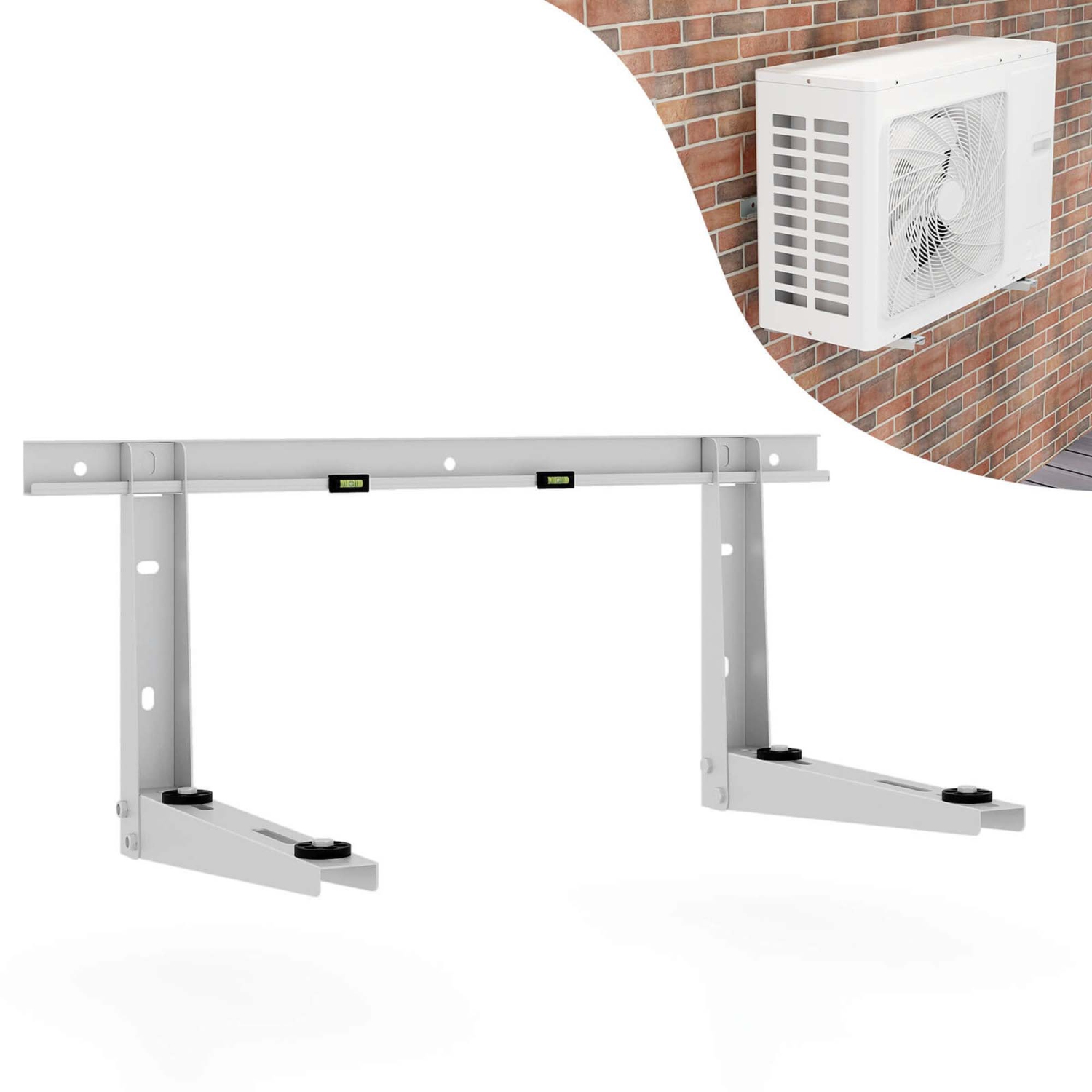 Costway 18" Heavy-Duty Mini Split Wall Mounting Bracket with Adjustable Crossbar & Levlers