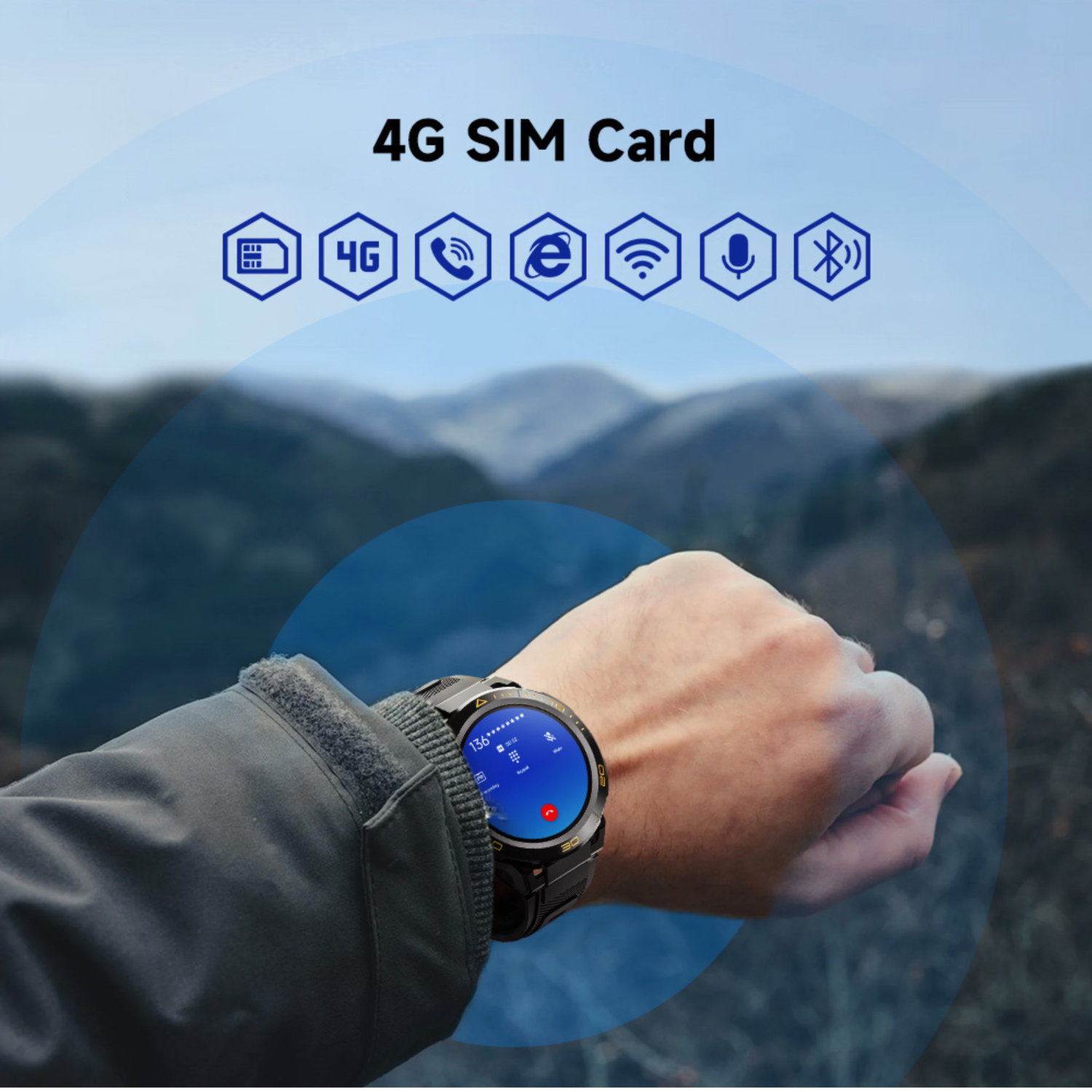 TUTT ZL1 Rugged Android AMOLED Smart Watch 4G SIM Card GPS | 2MP HD Camera | IP68 1 ATM | Mega Battery 800 mAh | 2GB-16GB ROM | Titanium Alloy