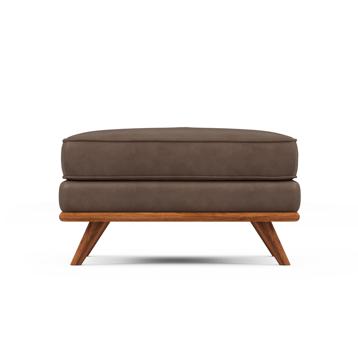 Valencia Artisan Leather Ottoman,Chocolate